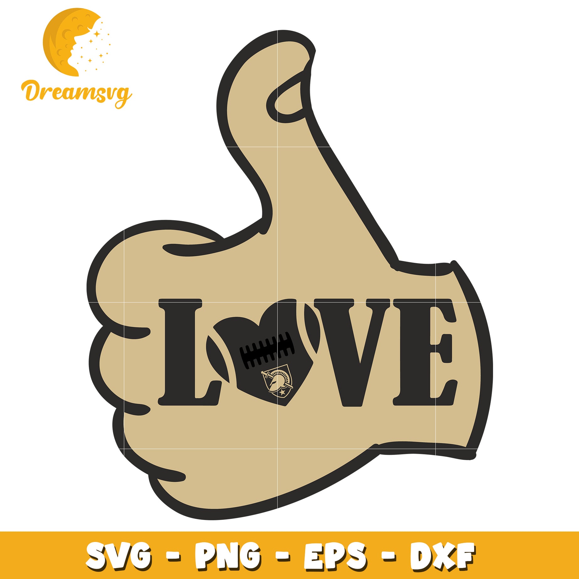 Thumbs Up Football Love SVG PNG EPS DXF