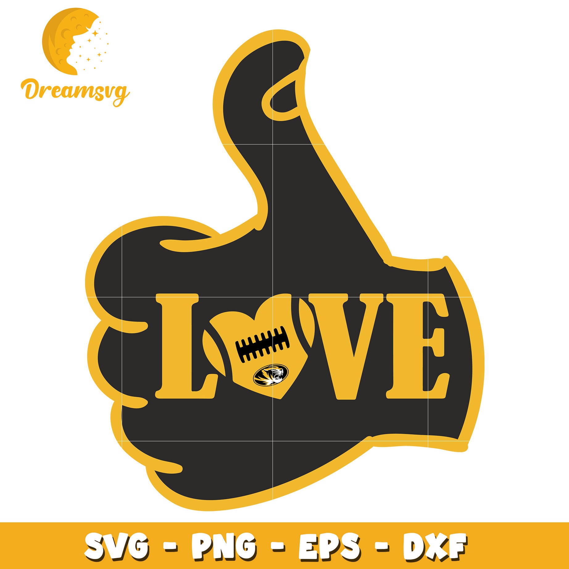 Thumbs Up Football Love SVG PNG EPS DXF