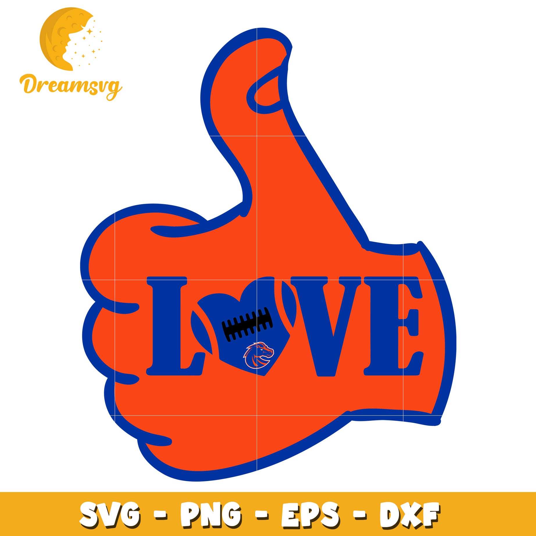 Thumbs Up Love Football SVG Design for Fans and Crafters 