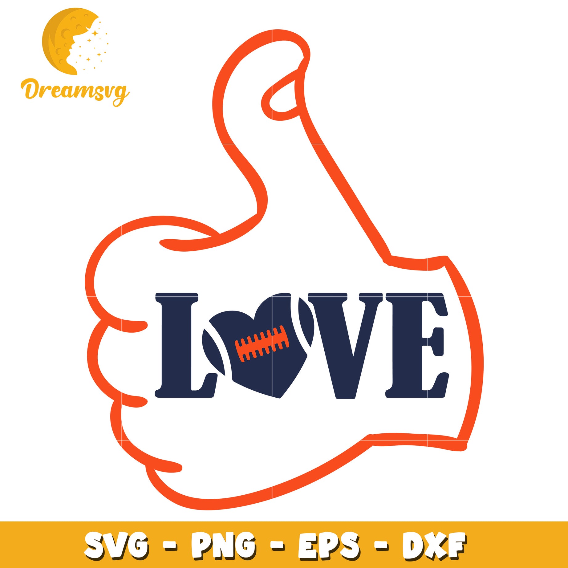 Thumbs Up Love Football SVG Graphic for Sport Enthusiasts