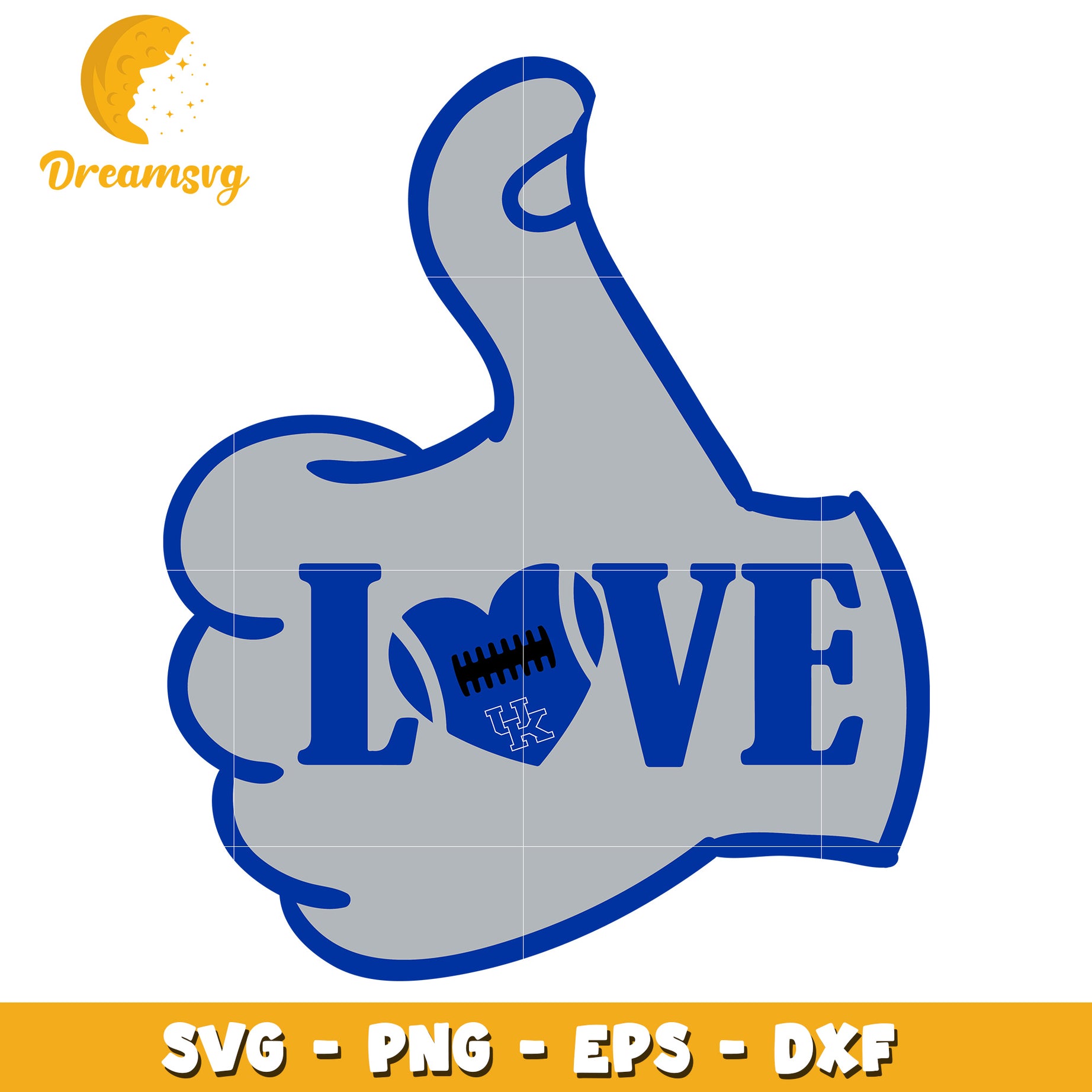 Thumbs Up Love SVG Design for Football Fans and Crafters