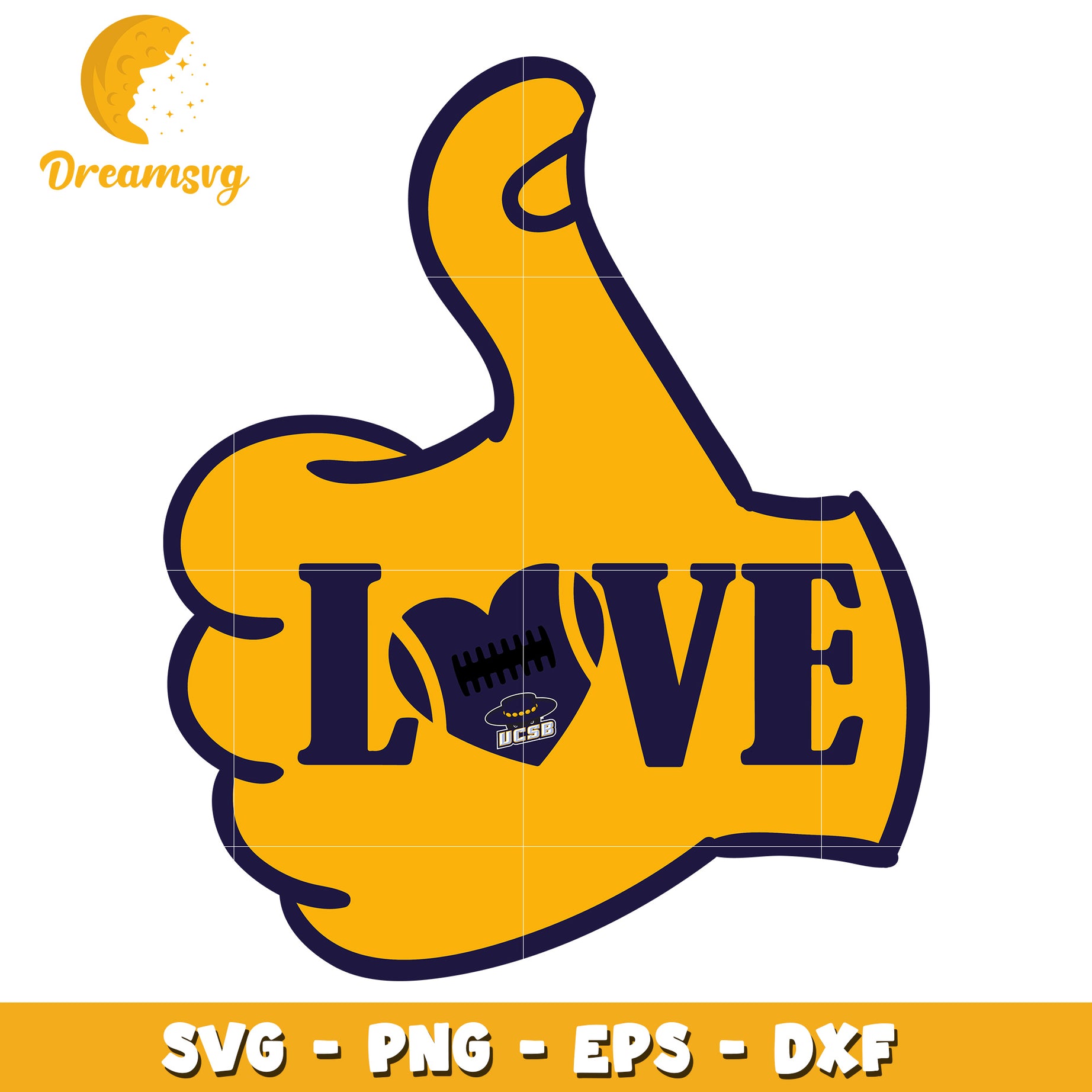 Thumbs Up Love SVG Design for Sports and Crafts Projects