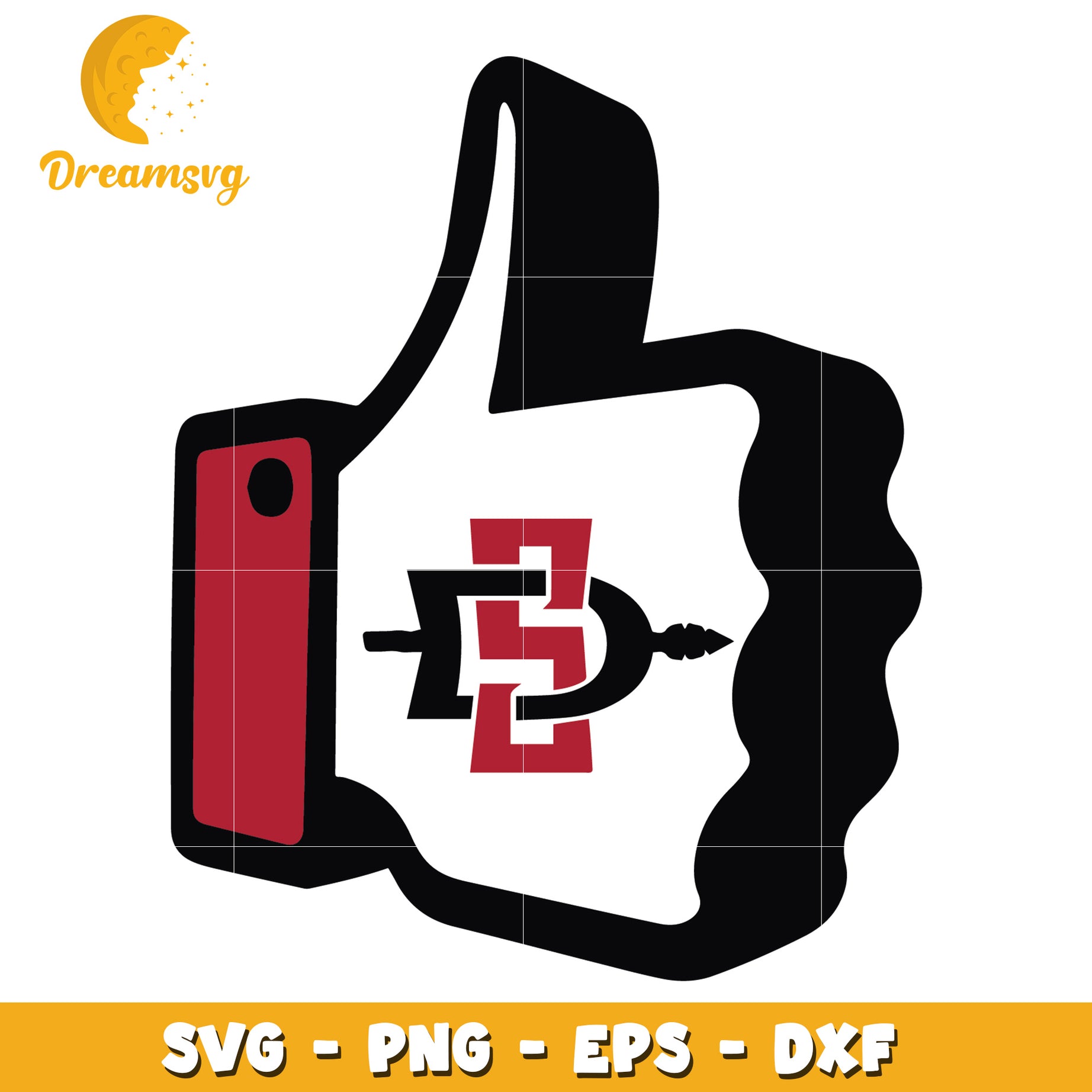 Thumbs Up SDSU SVG PNG EPS DXF