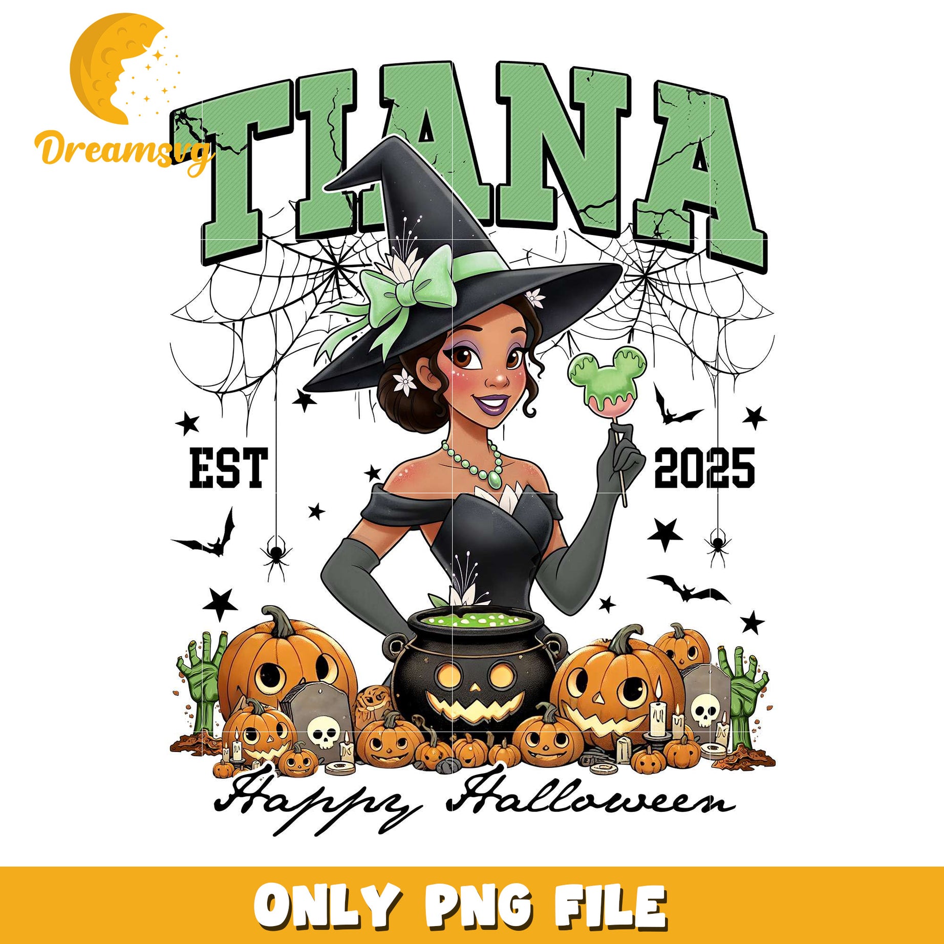 Tiana halloween png, halloween characters​ png, halloween design png