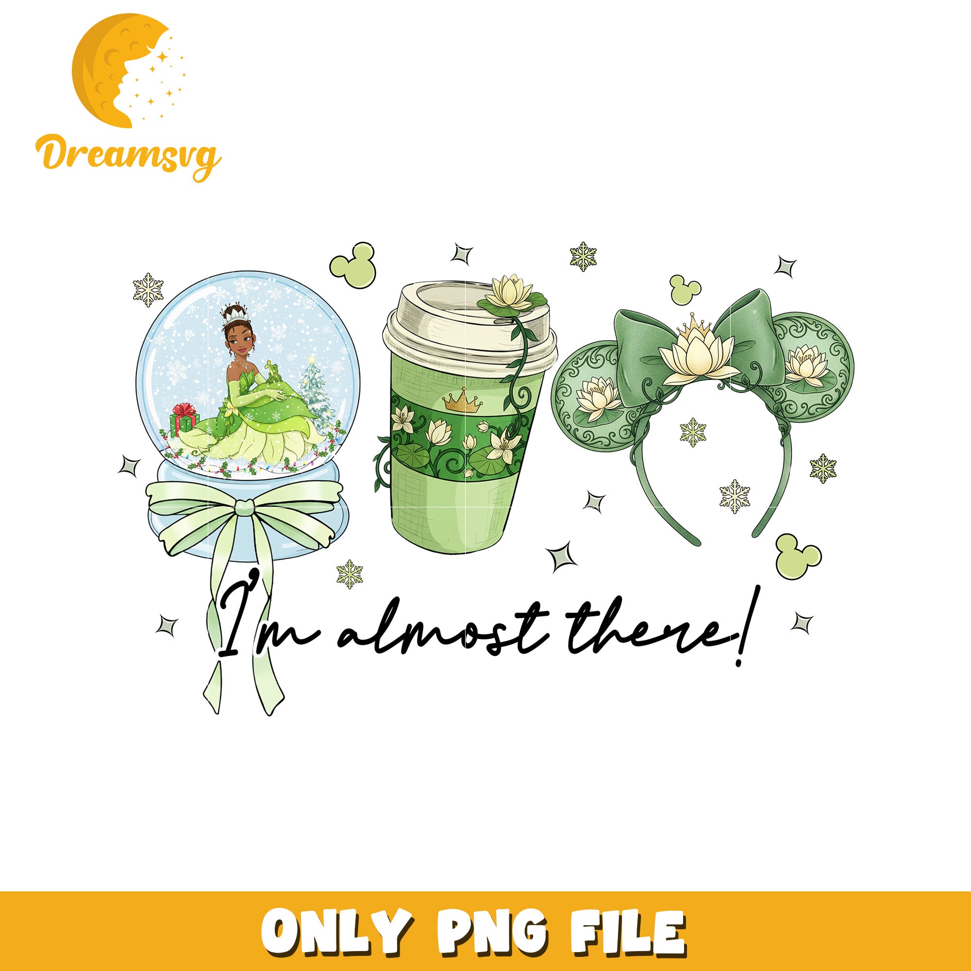 Tiana im almost there png, christmas​ png, grinch png
