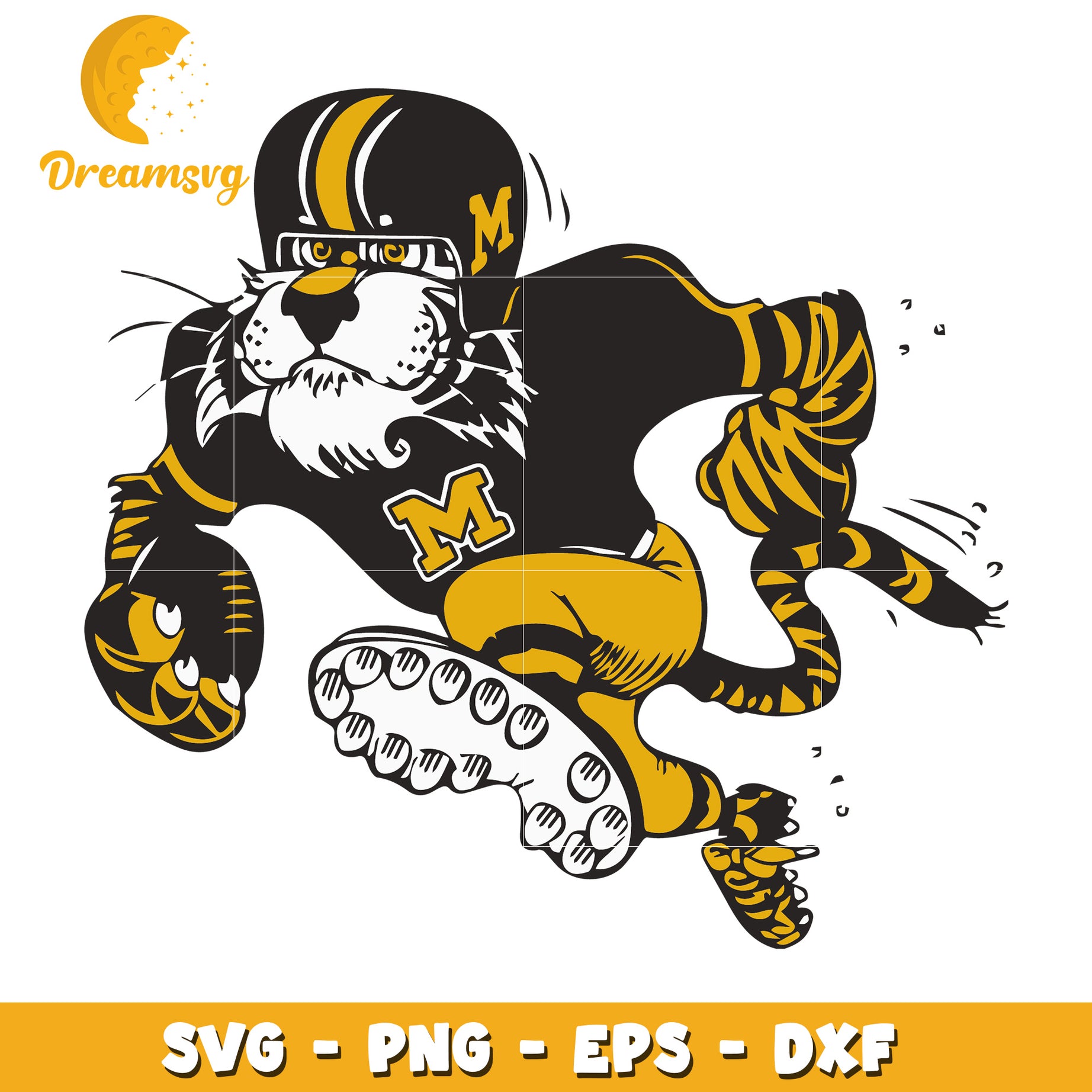 Tiger Football Player SVG PNG EPS DXF