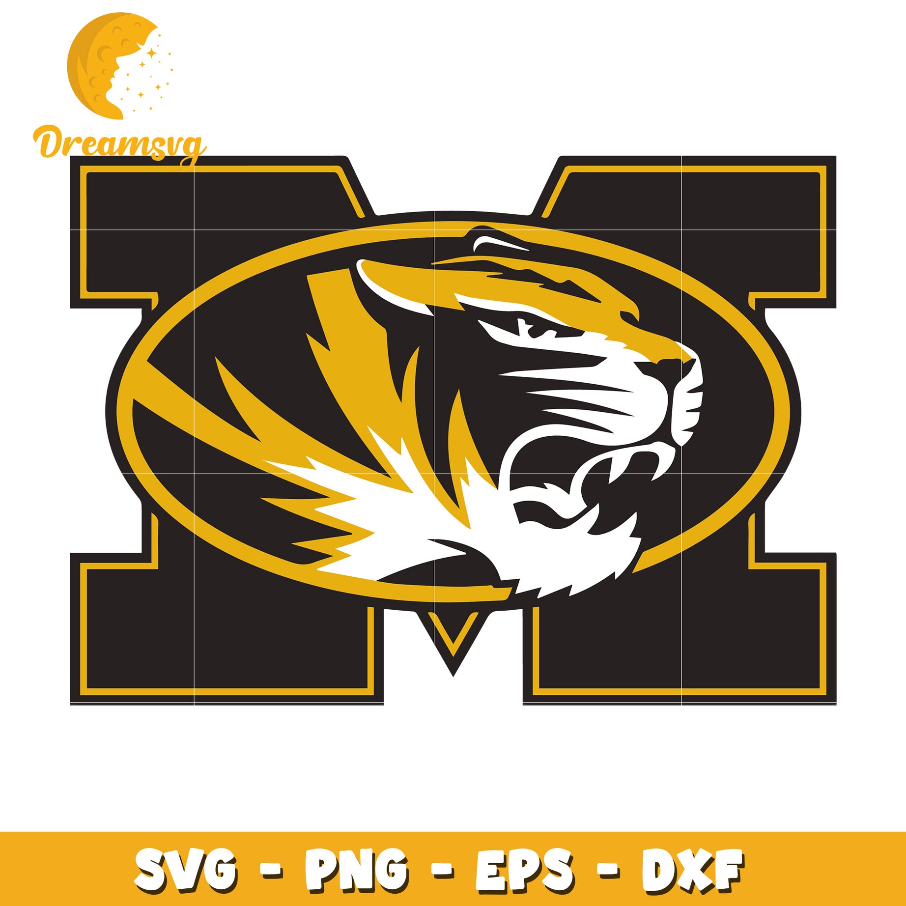 Tiger Head M Letter SVG PNG EPS DXF