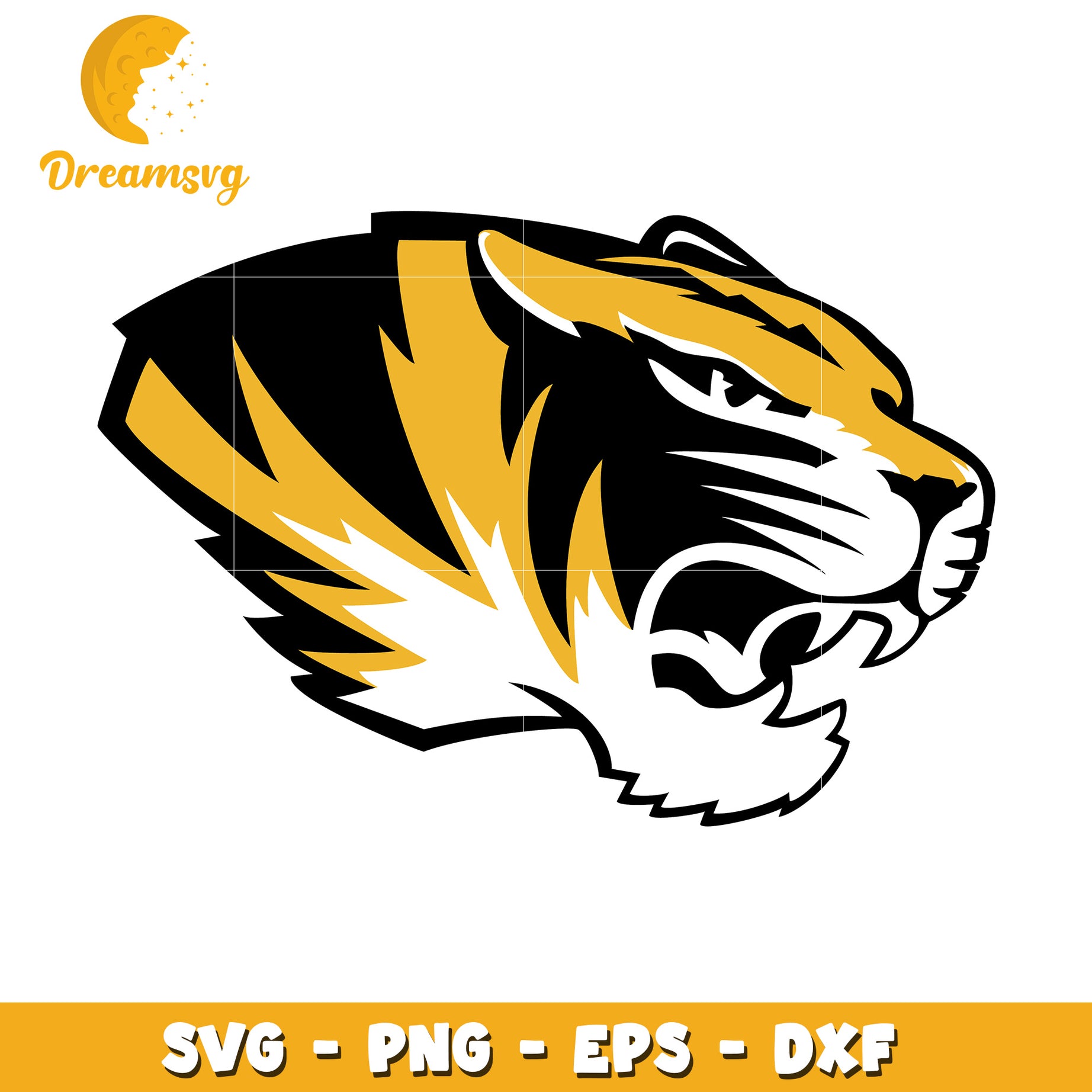 Tiger Head Mascot SVG PNG EPS DXF