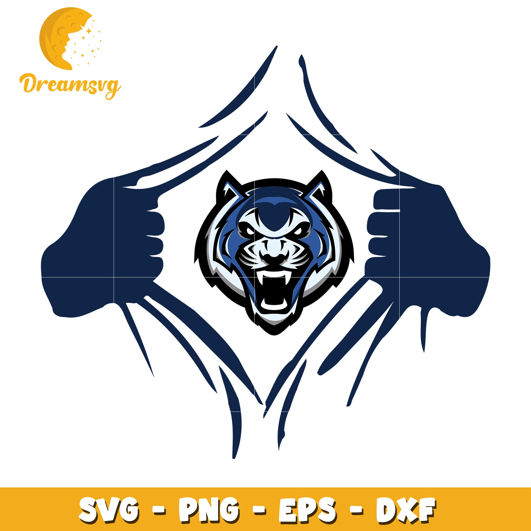 Tiger Head SVG PNG EPS DXF Files