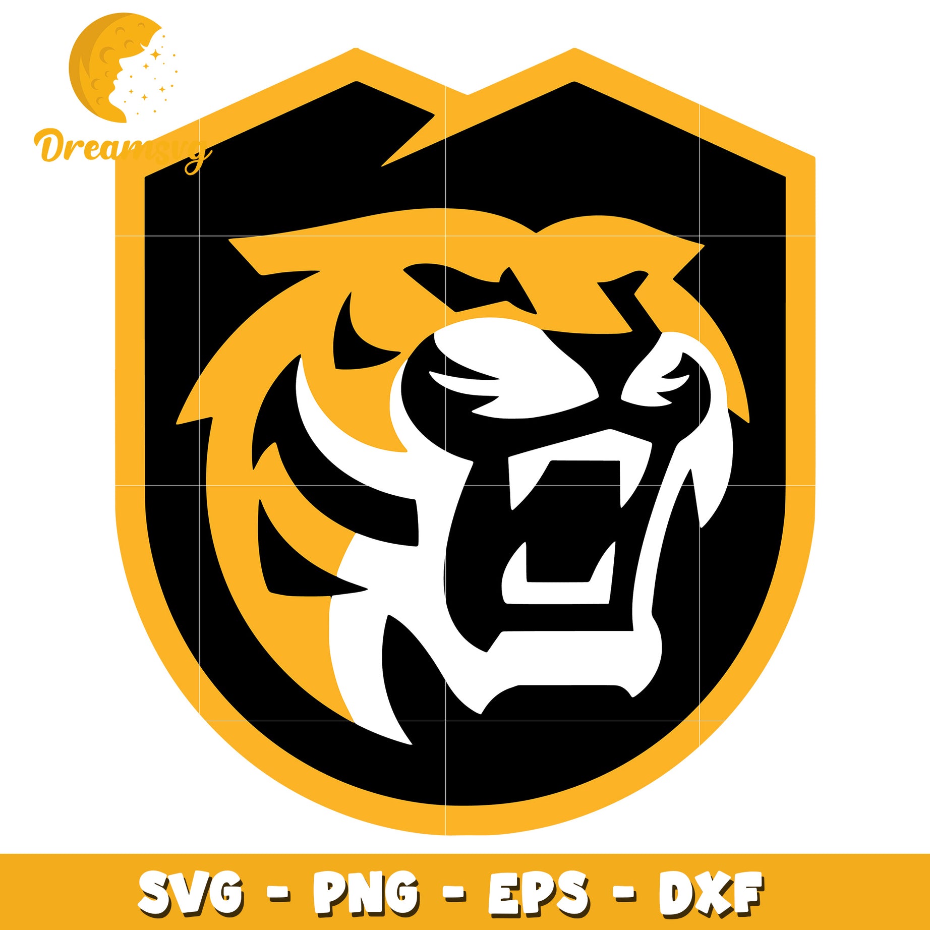 Tiger Head Shield SVG PNG EPS DXF