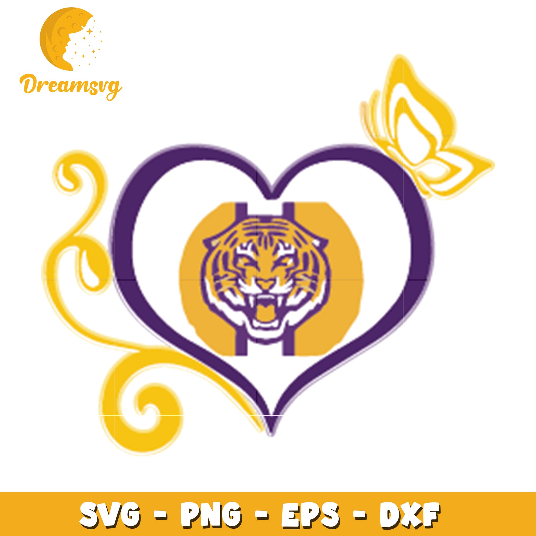 Tiger Heart Butterfly SVG PNG EPS DXF