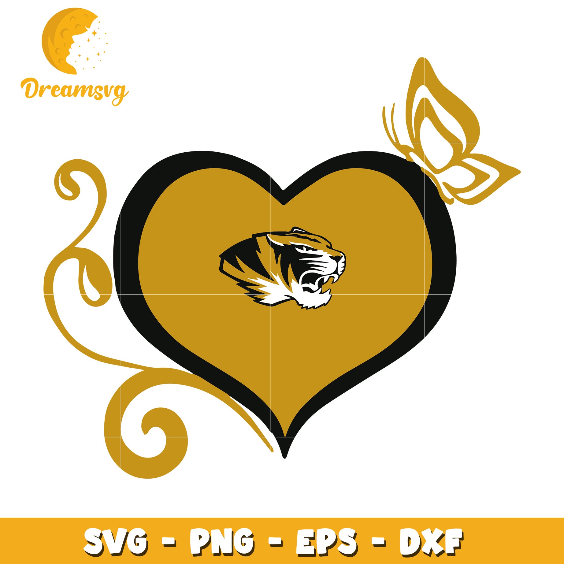 Tiger Heart Butterfly SVG PNG EPS DXF