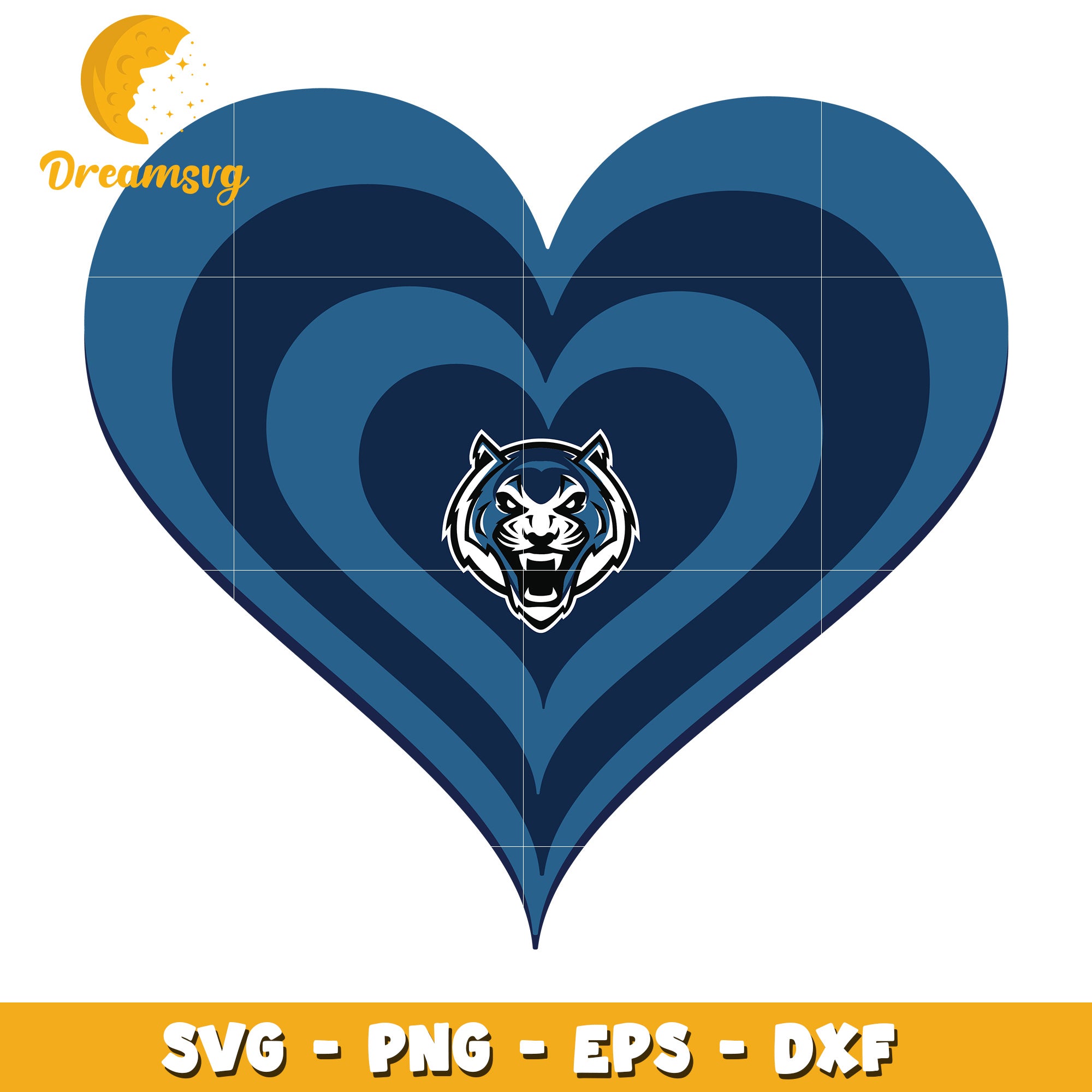 Tiger Heart SVG PNG EPS DXF Cut File