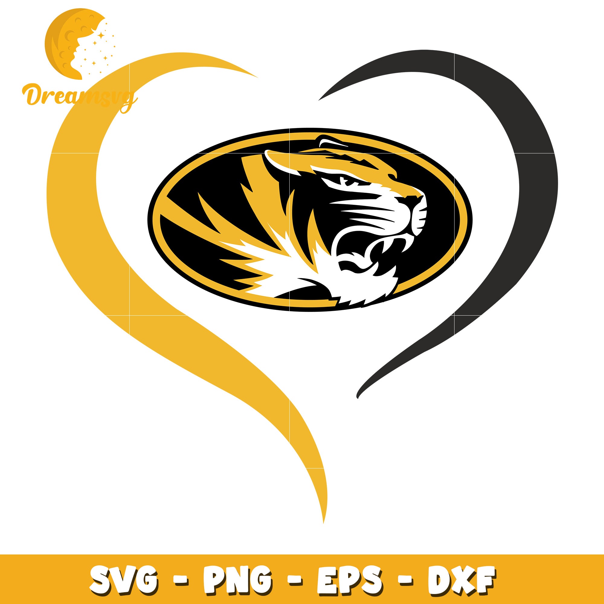 Tiger Heart SVG PNG EPS DXF Cut File