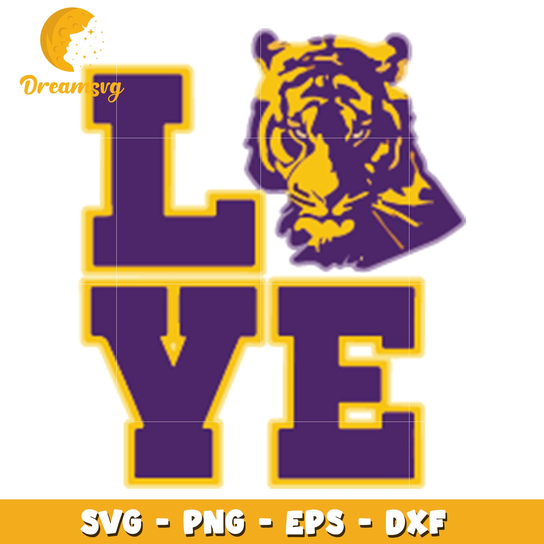 Tiger Love SVG PNG EPS DXF Cut File