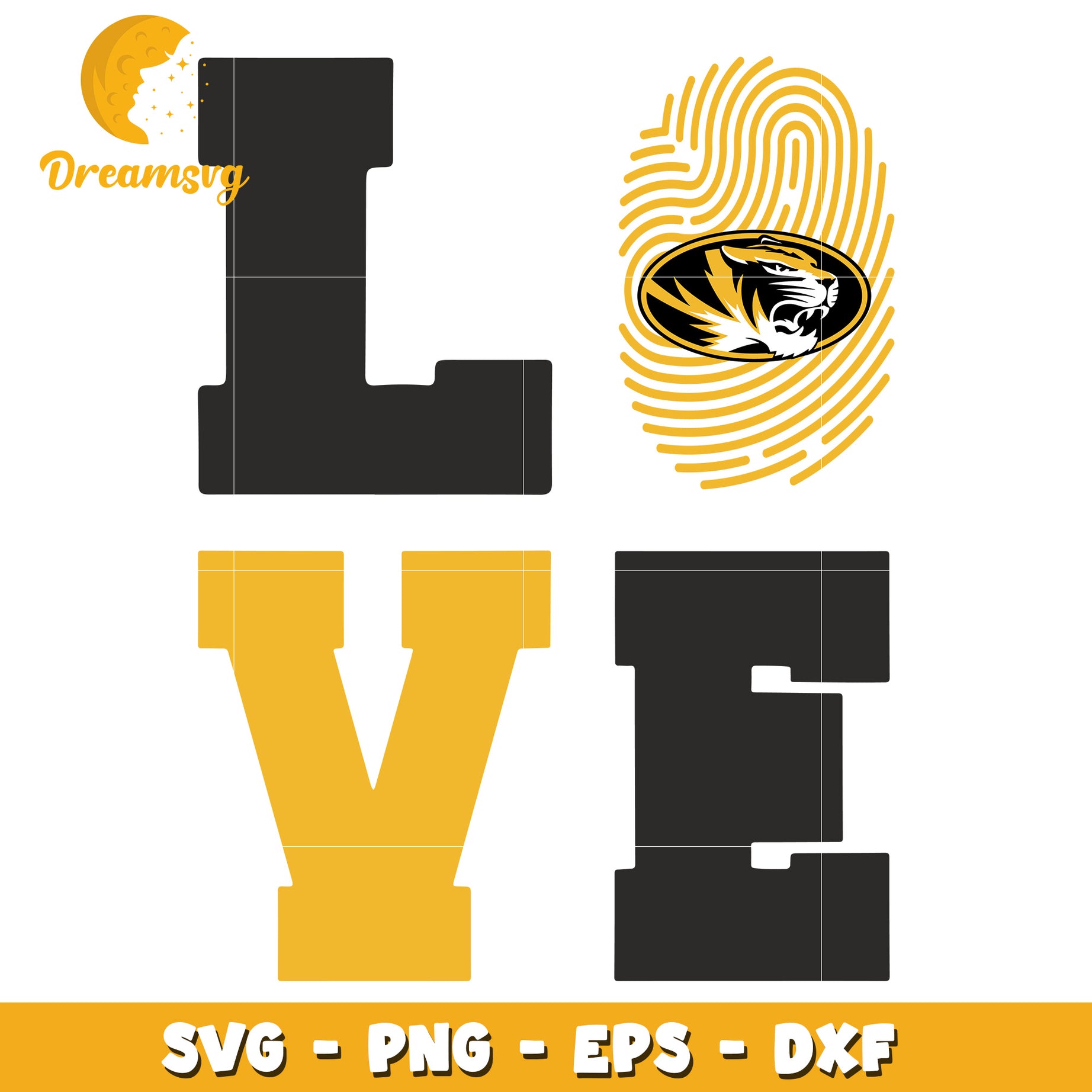 Tiger Love SVG PNG EPS DXF Files