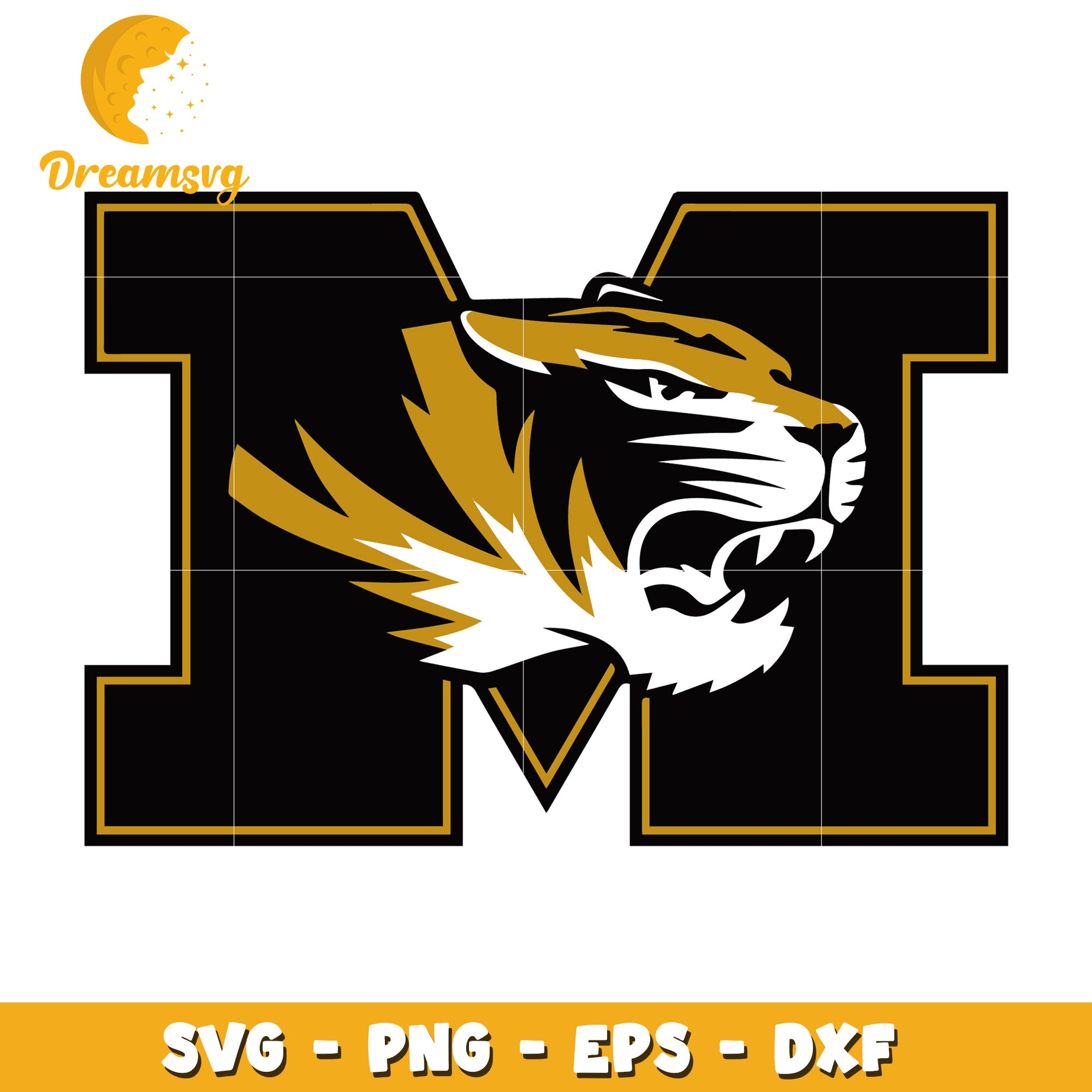 Tiger M Letter SVG PNG EPS DXF