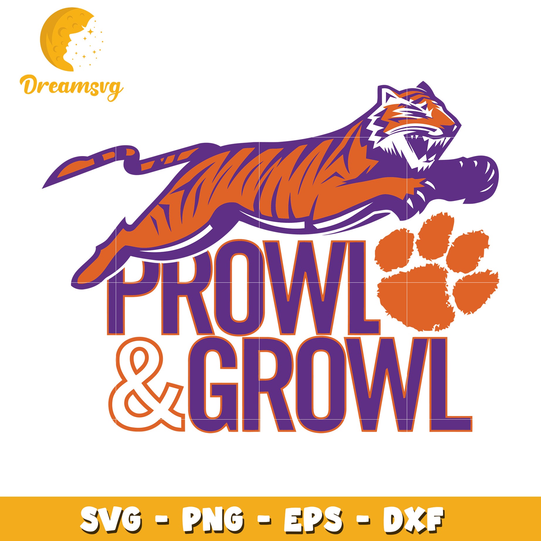 Tiger Prowl Growl SVG PNG EPS DXF