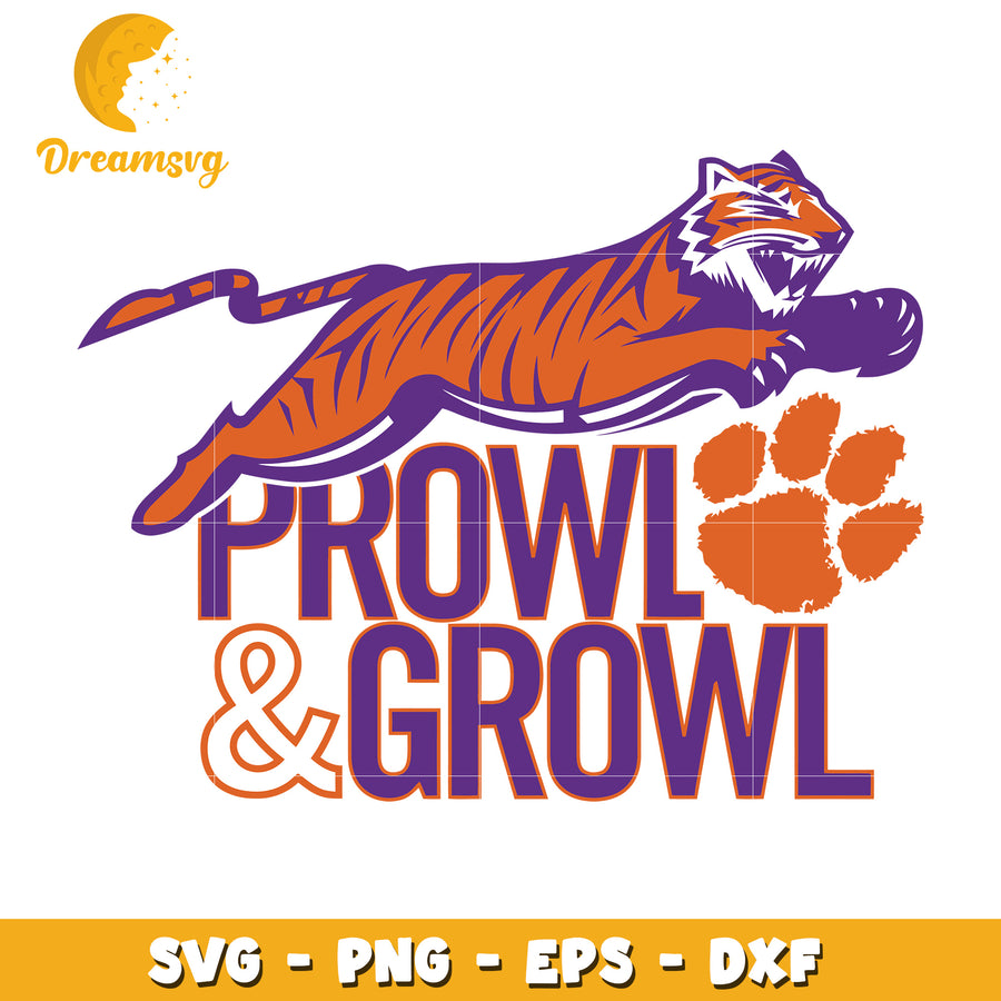 Tiger Prowl Growl SVG PNG EPS DXF