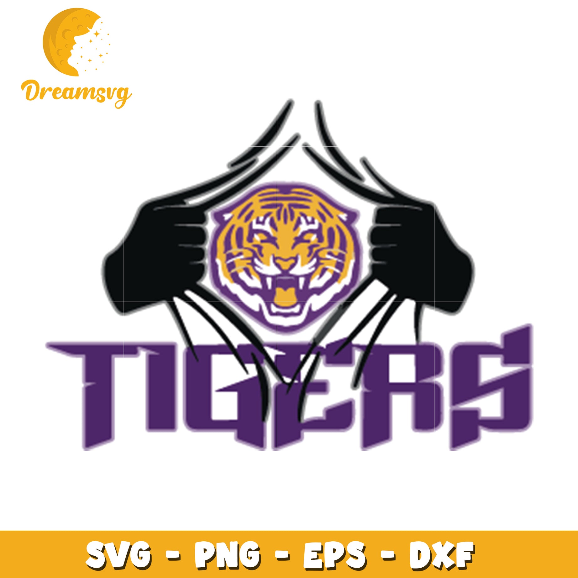 Tiger SVG Cut File Ripped T-Shirt Design