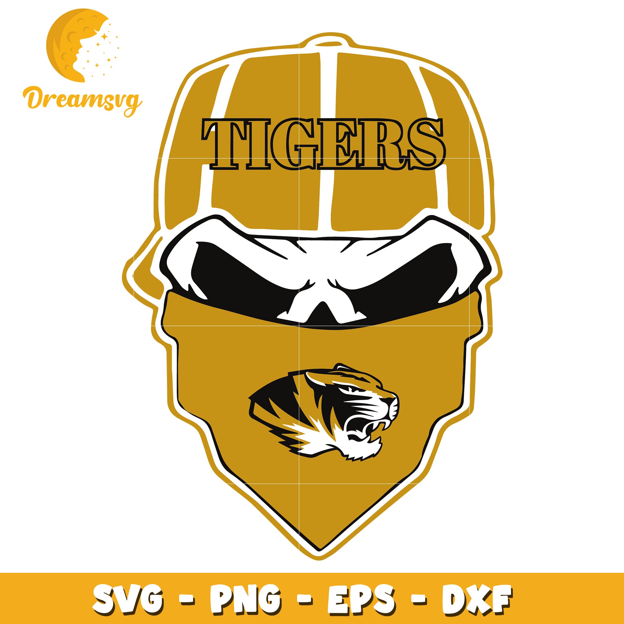 Tiger Skull Mask SVG PNG EPS DXF