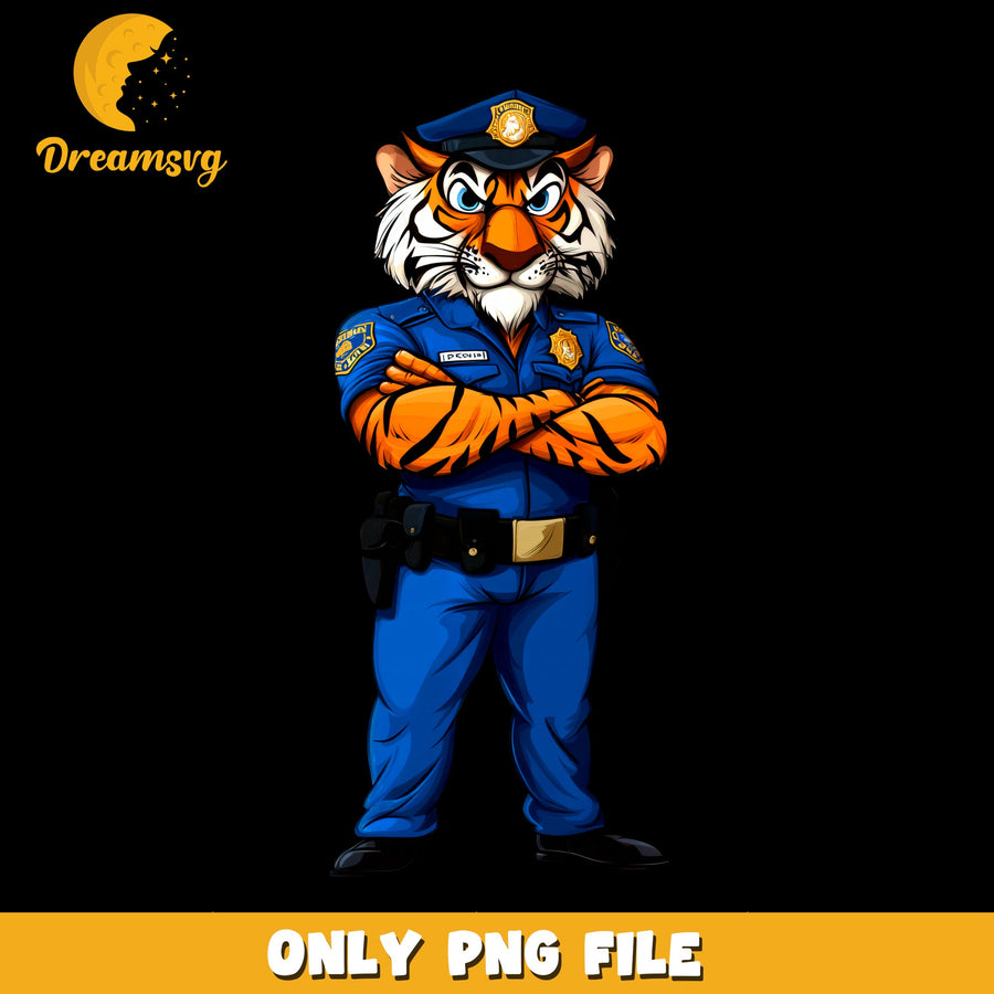 Tiger Police PNG, Cartoon Character, Animal Art PNG