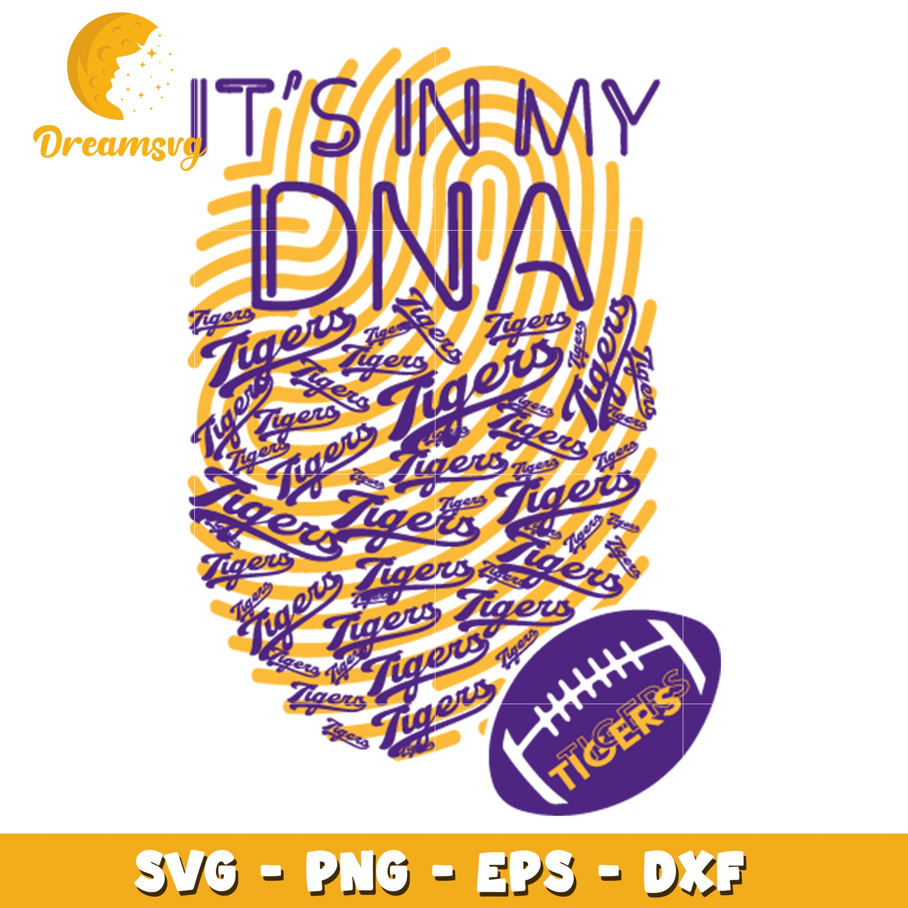 Tigers DNA Fingerprint SVG PNG EPS DXF