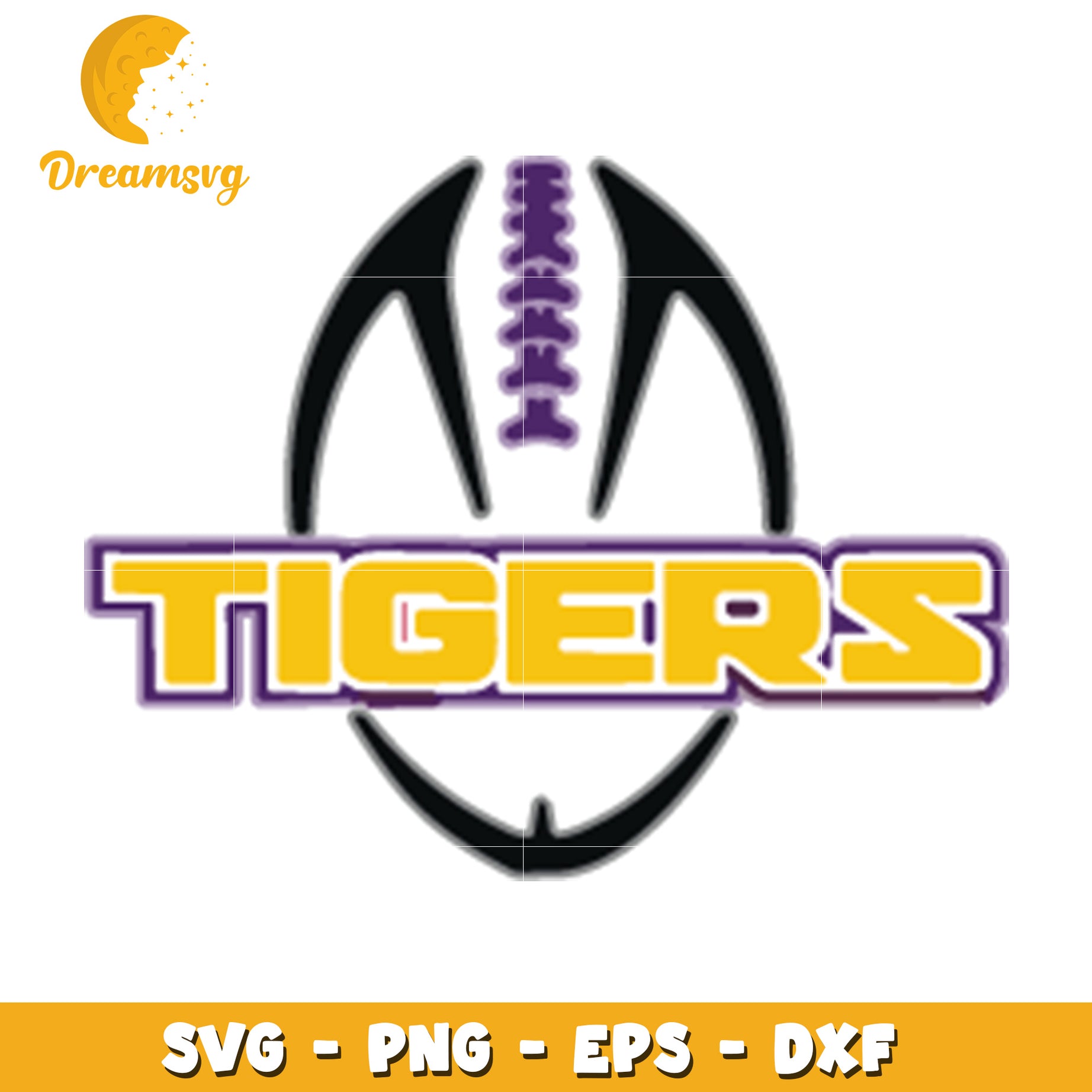 Tigers Football SVG Cut File PNG EPS DXF