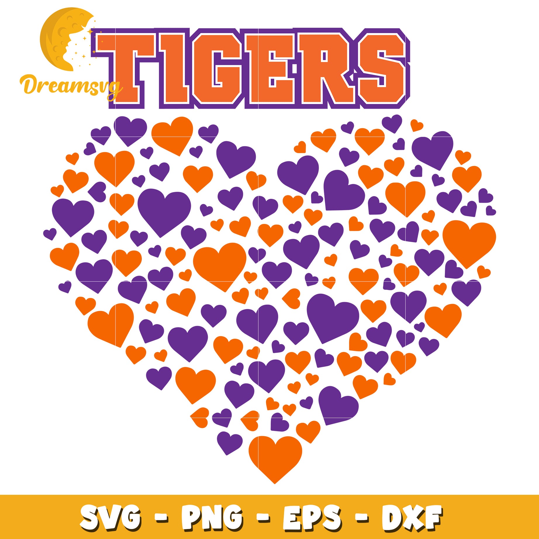 Tigers Heart SVG PNG EPS DXF Cut File