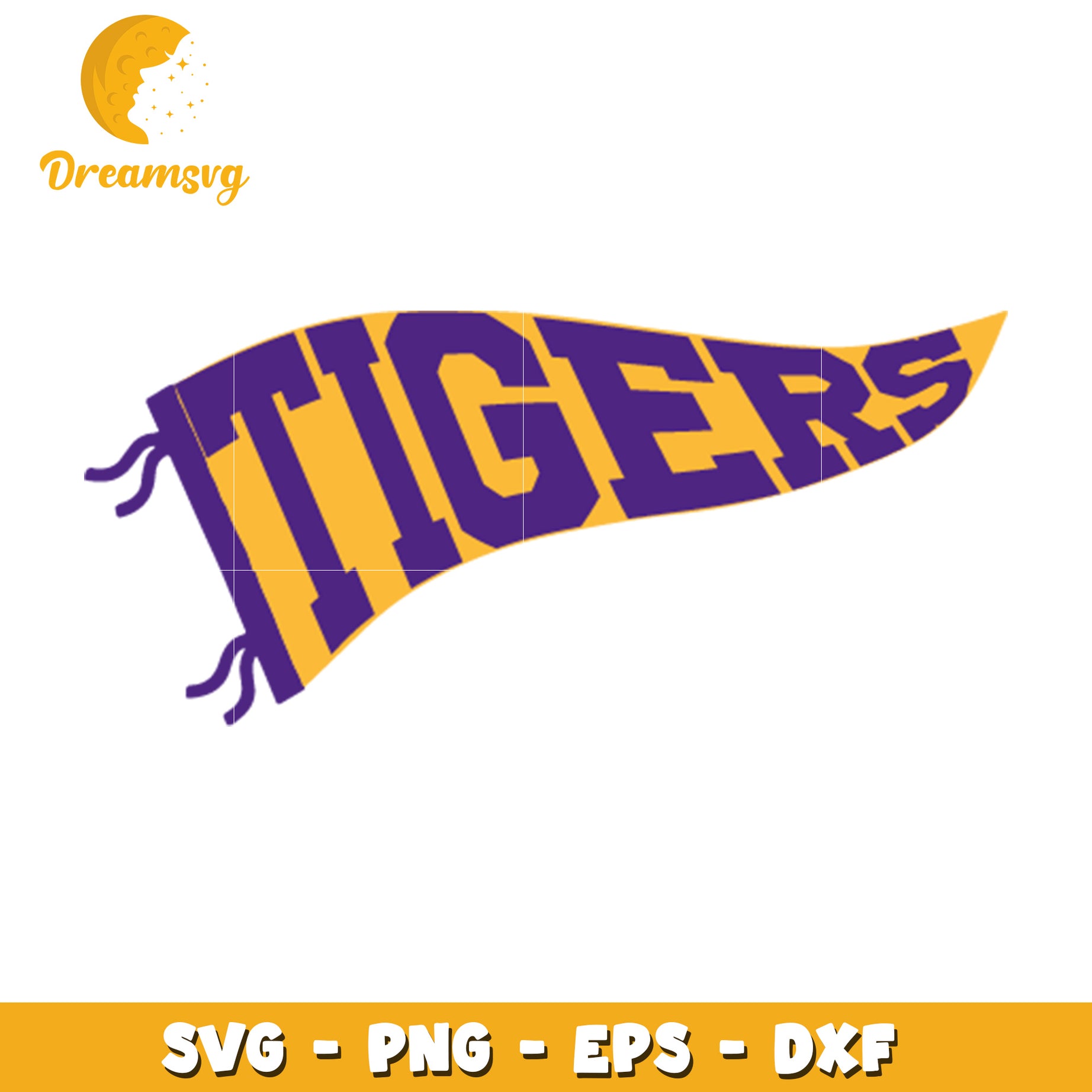 Tigers Pennant SVG PNG EPS DXF Cut File