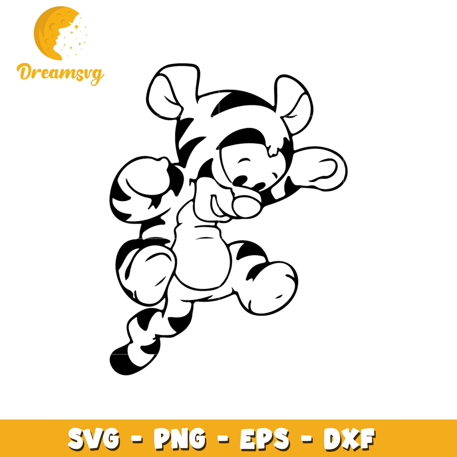 Tigger SVG Cut File PNG, EPS, DXF