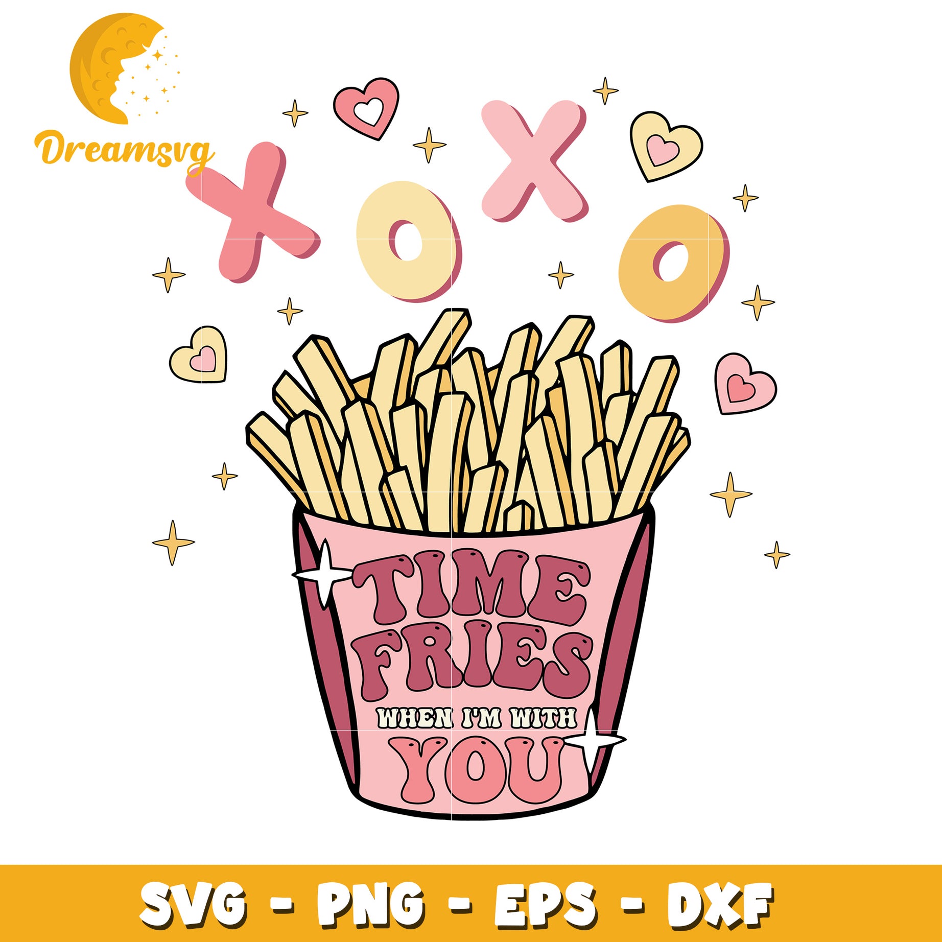 Time Fries SVG Cut File Valentines Day