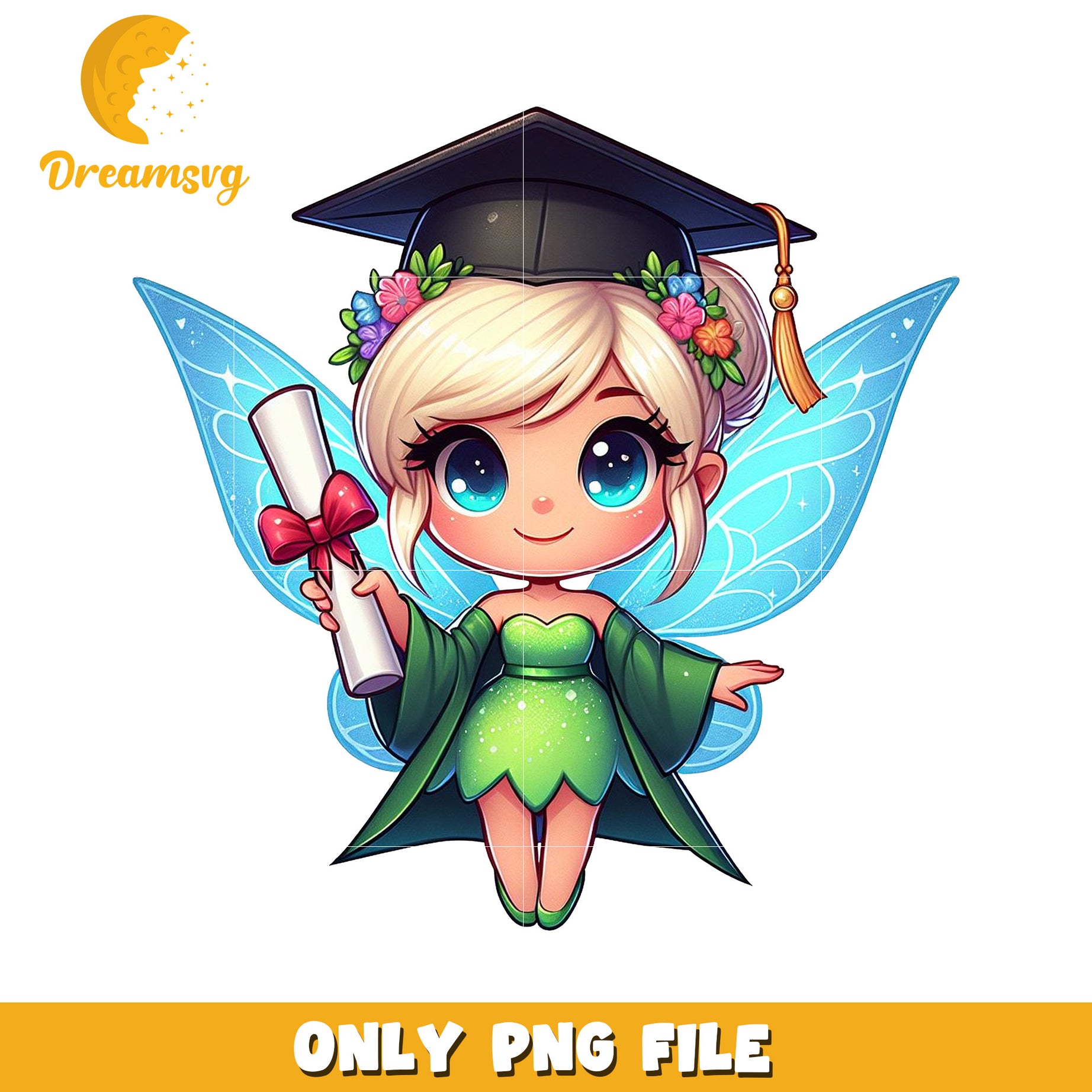 Tinker bell graduation design png, disney fairy png, tinker bell peter pan png