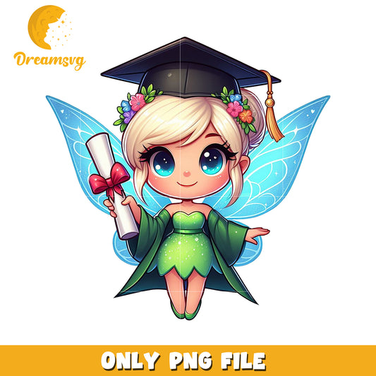 Tinker bell graduation design png, disney fairy png, tinker bell peter pan png