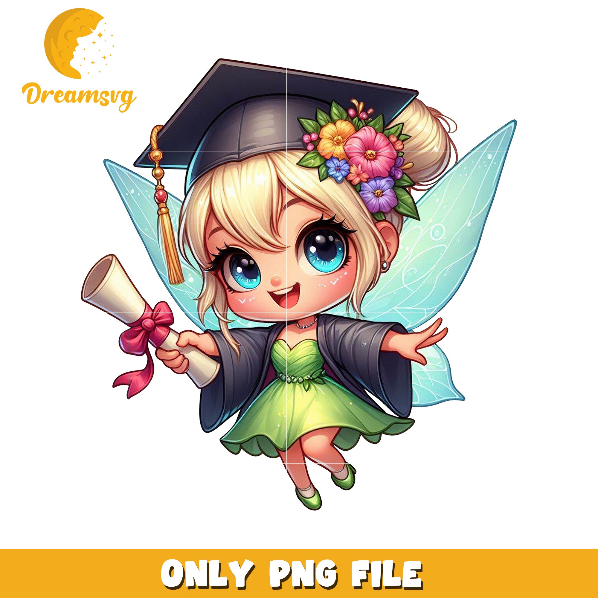Tinker bell graduation png, disney fairy png, tinker bell peter pan png