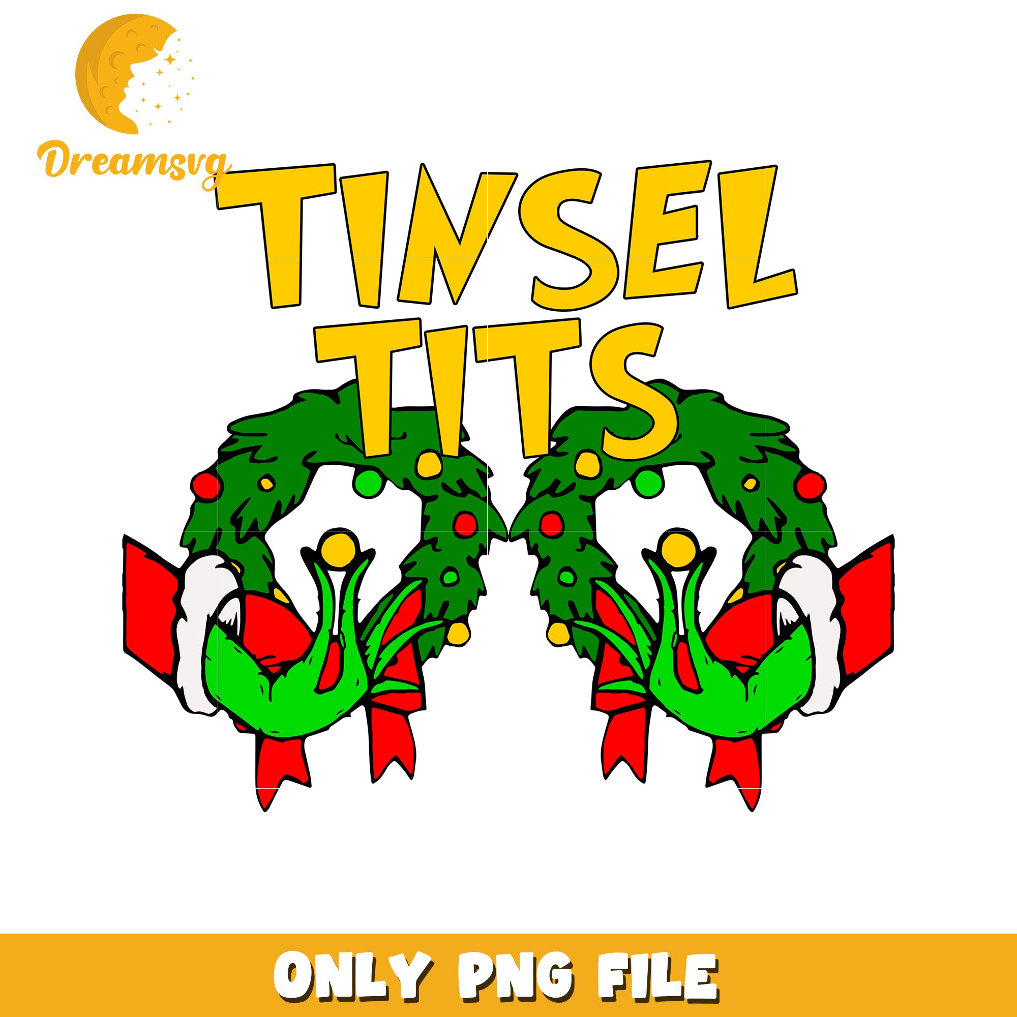 Tinsel tits christmas png, grinch green​ png, grinch logo png