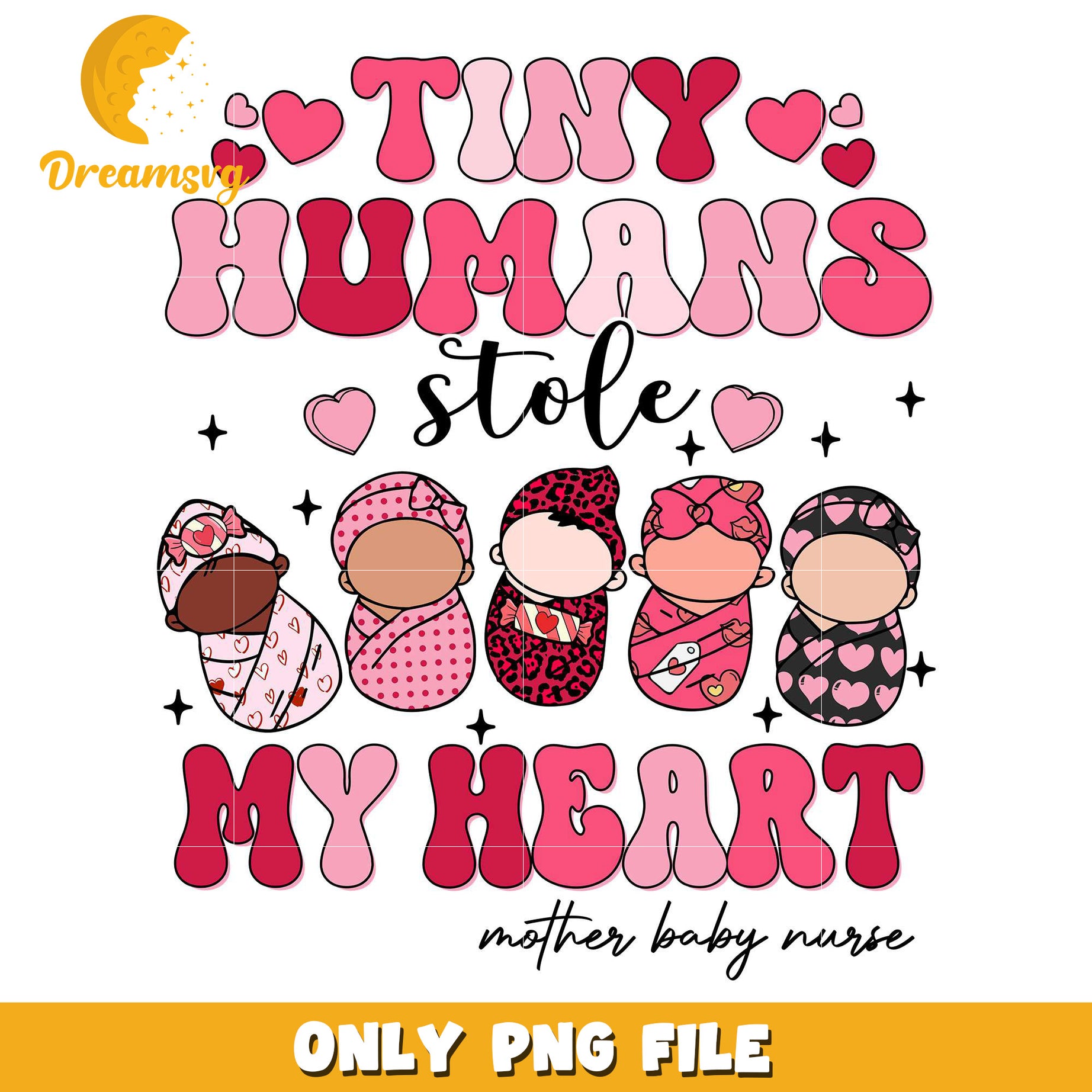 Tiny humans stole my heart png, mother baby nurse valentine png