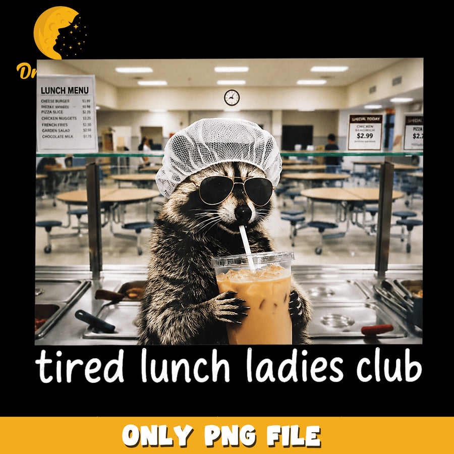 Tired Raccoon PNG, Lunch Lady Humor, Funny Quote PNG