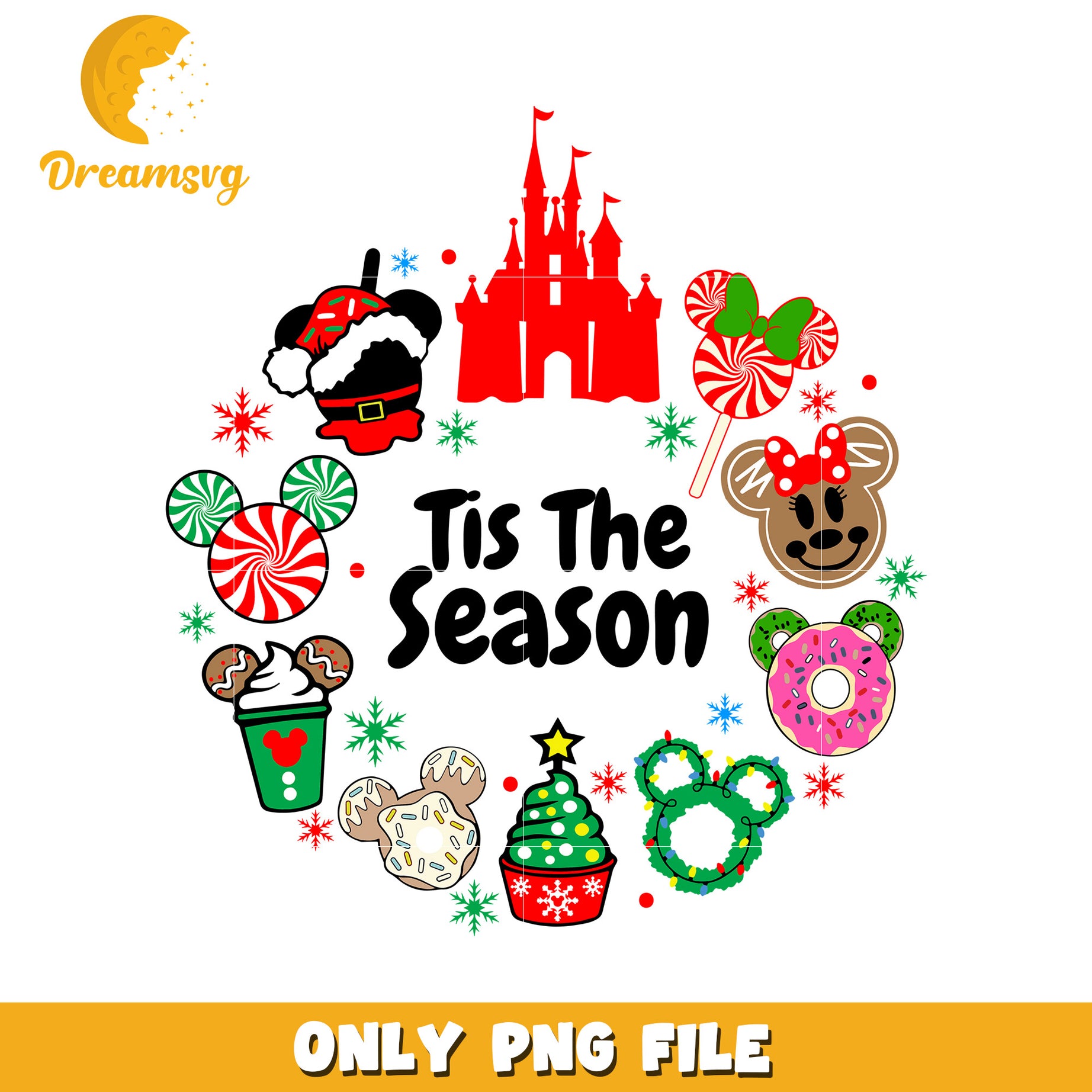 Tis The Season Christmas PNG Design for Holiday Crafts