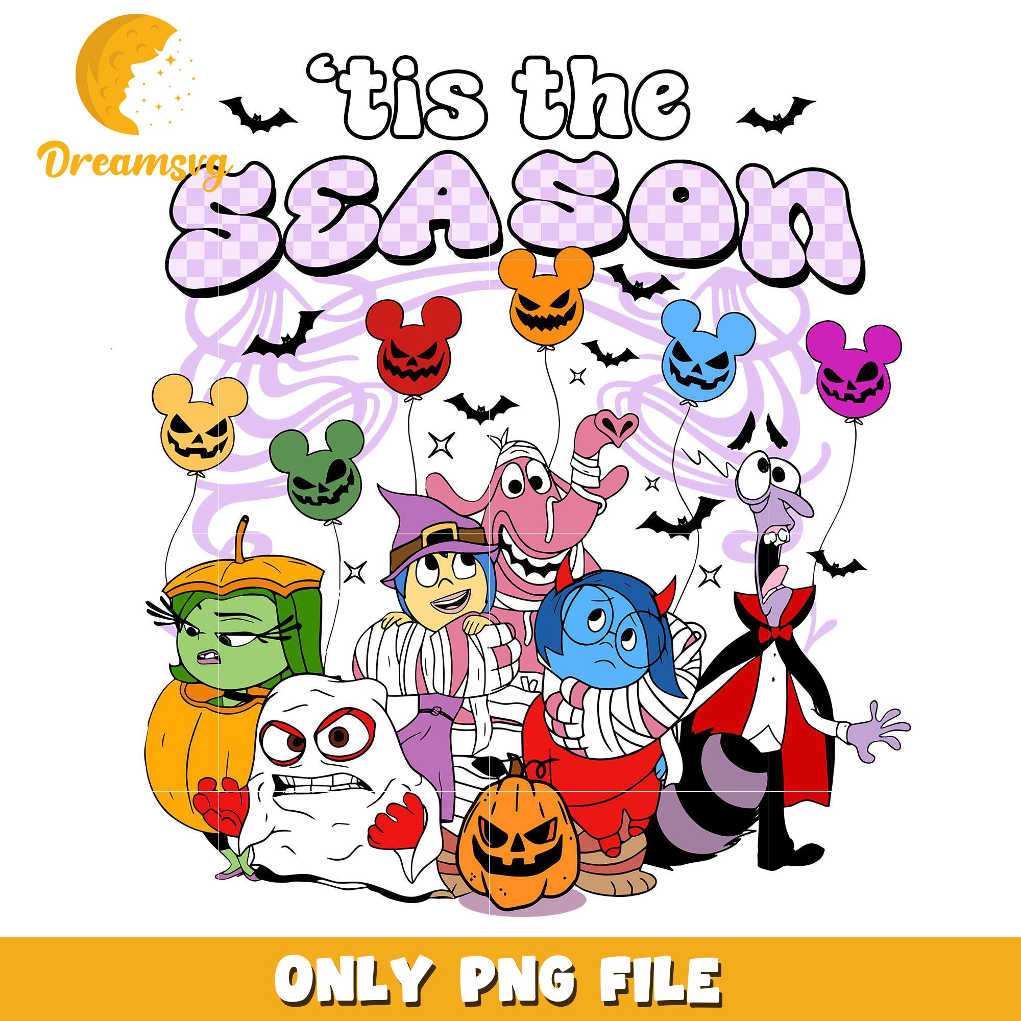 Tis The Season Inside Out Halloween back png, trick oe treat png, halloween era png