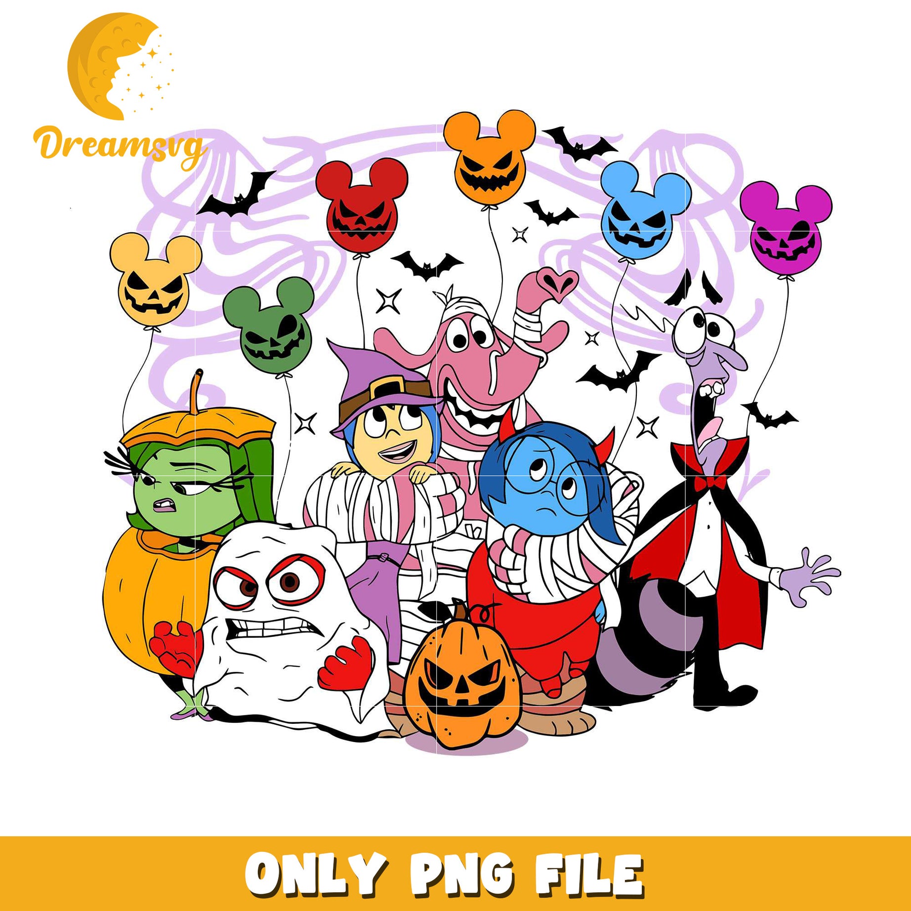 Tis The Season Inside Out Halloween png, trick oe treat png, halloween era png