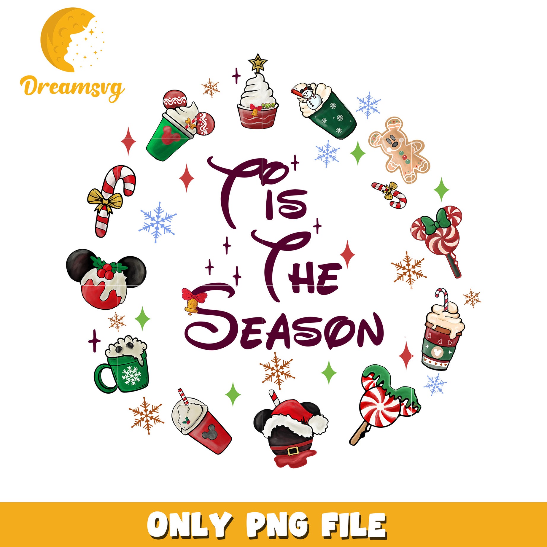 Tis the season disney png, mickey mouse png, christmas png