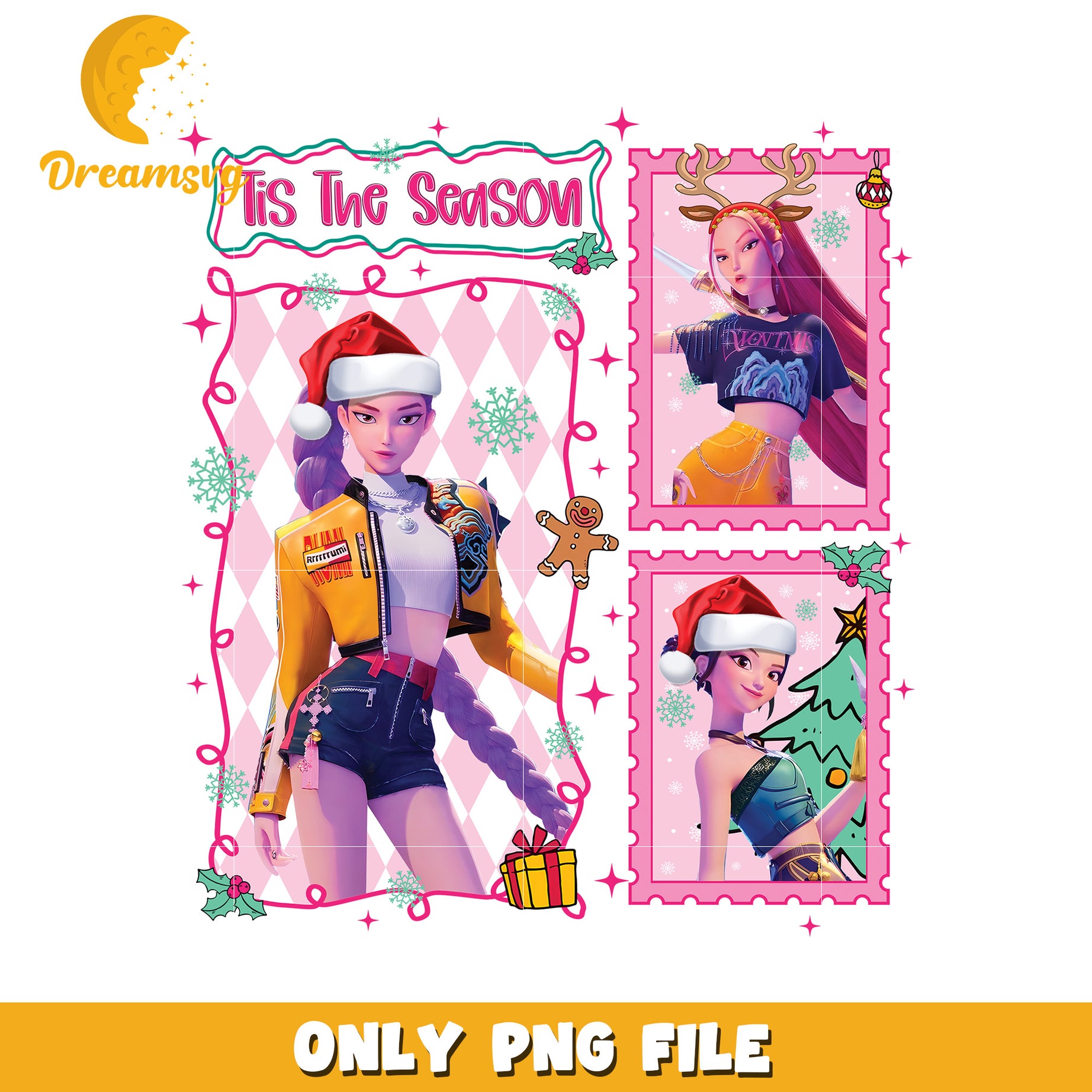 Tis the season huntrix png, christmas png, demon hunter png