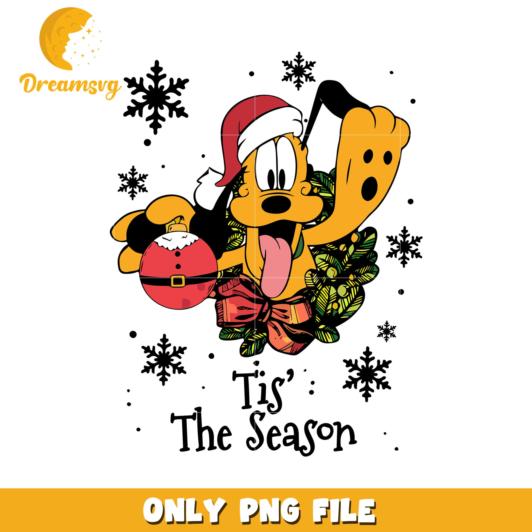 Tis the season pluto png, mickey mouse png, christmas png