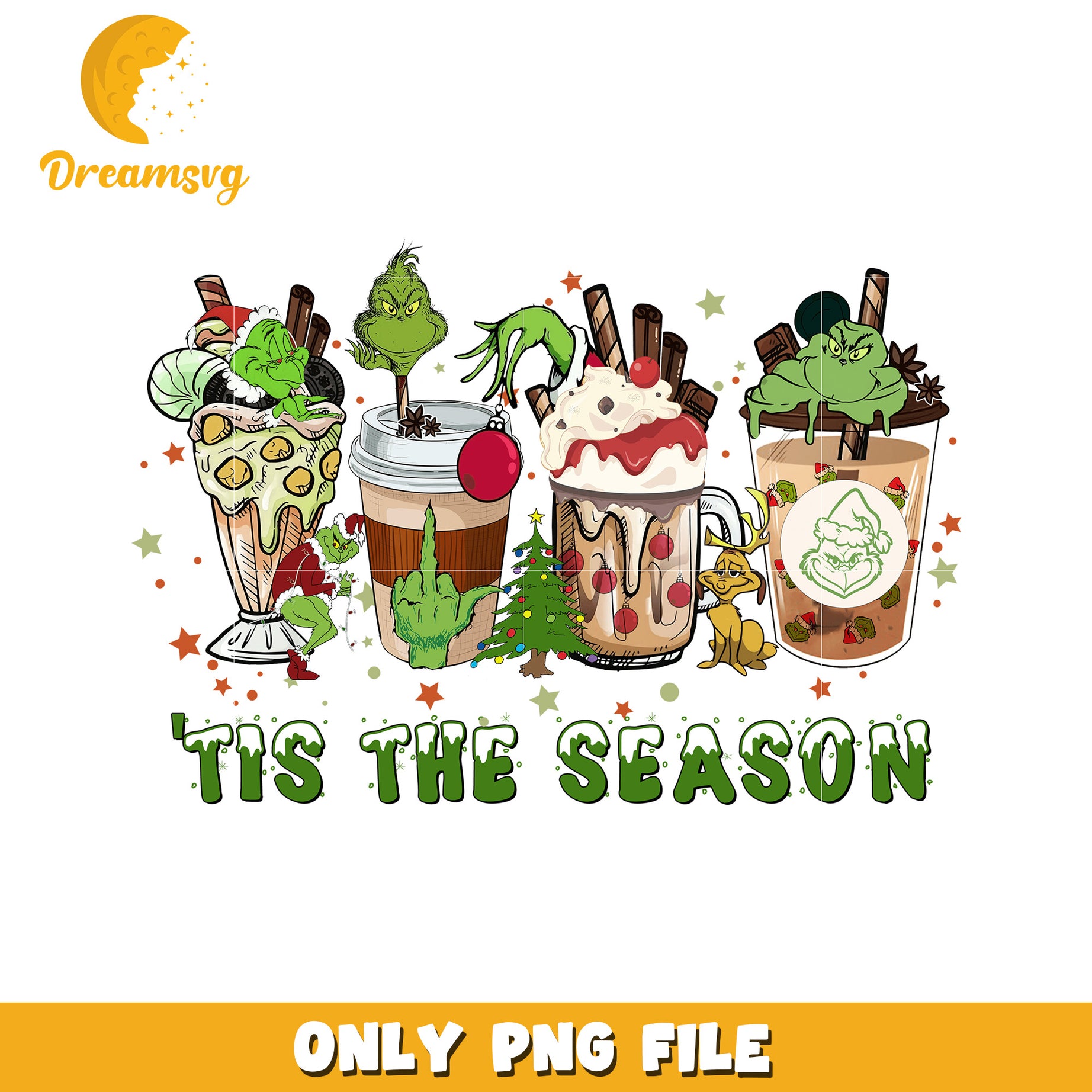 Tis the season png, christmas cartoon png, grinch funny png