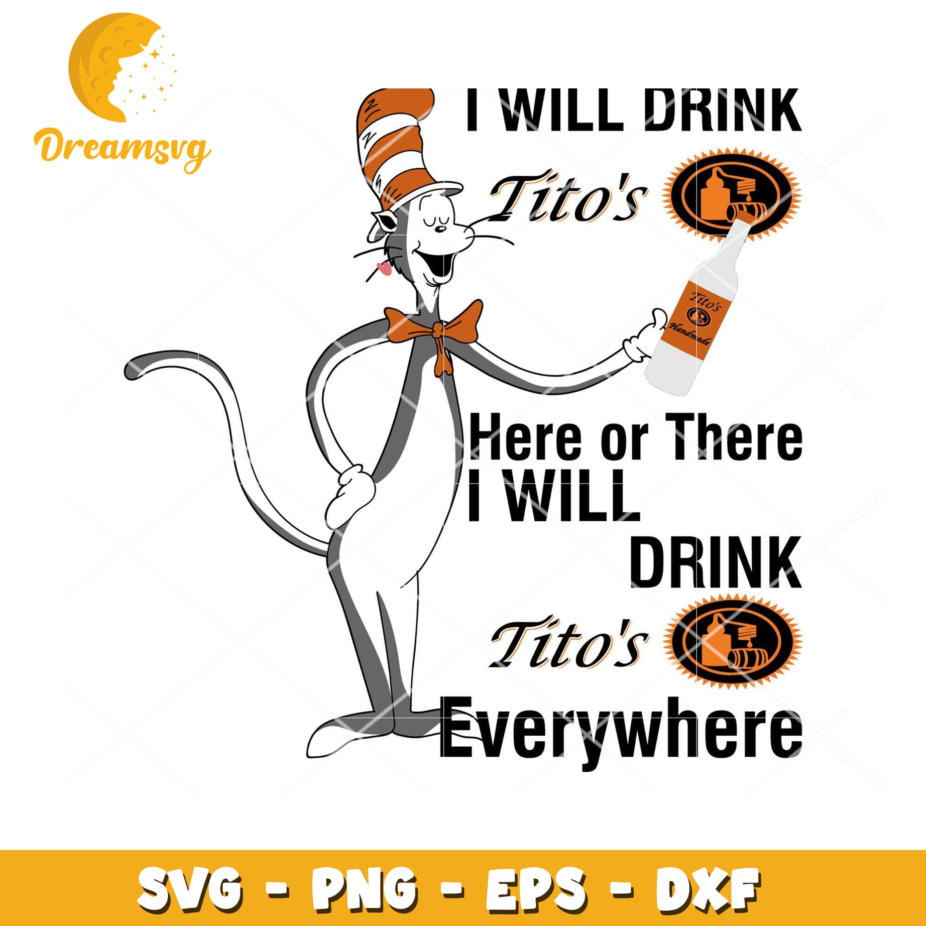 Titos Vodka Cat SVG Design Instant Download