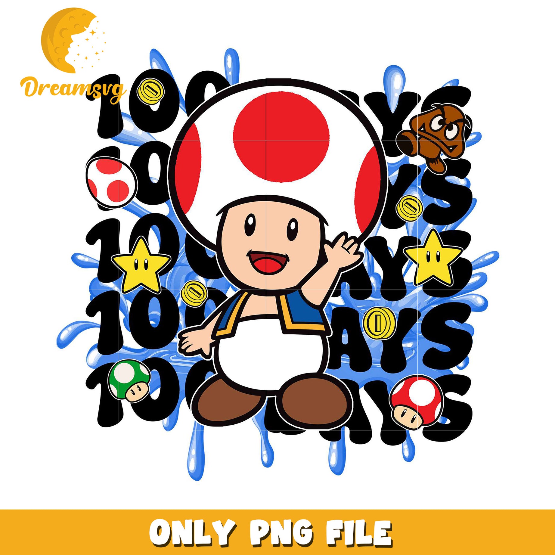 Toad 100 Days PNG Sublimation