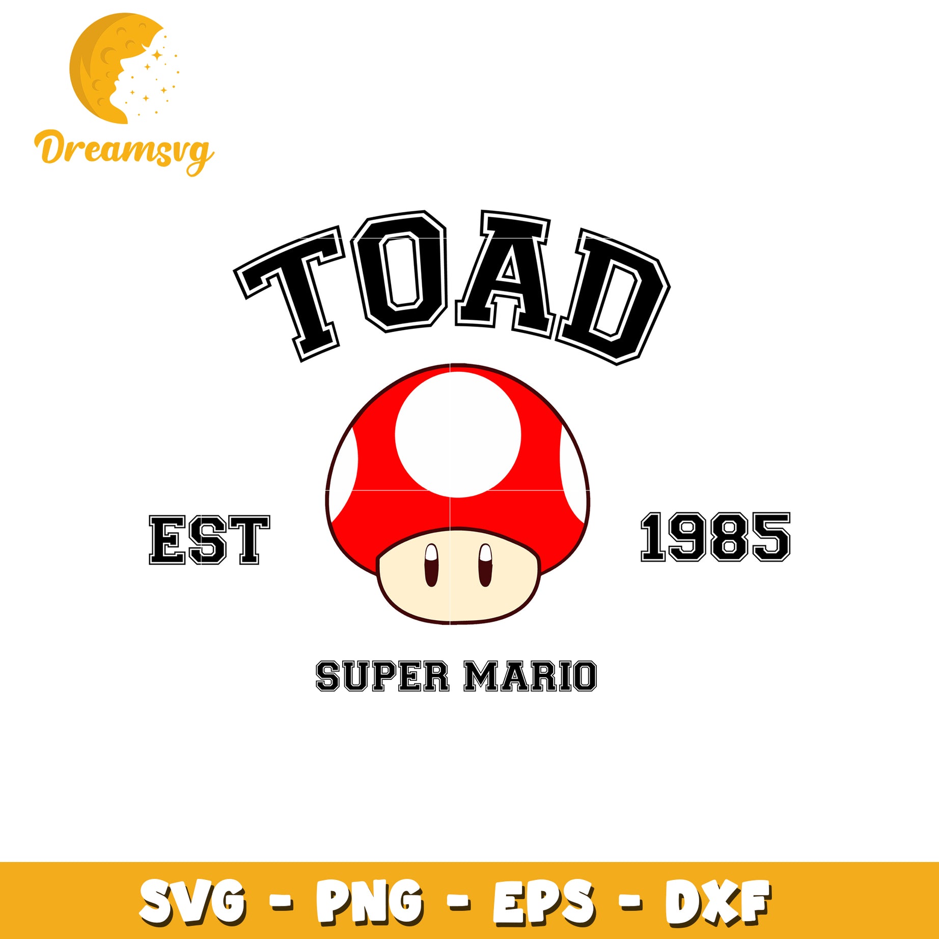 Toad Super Mario SVG PNG EPS DXF