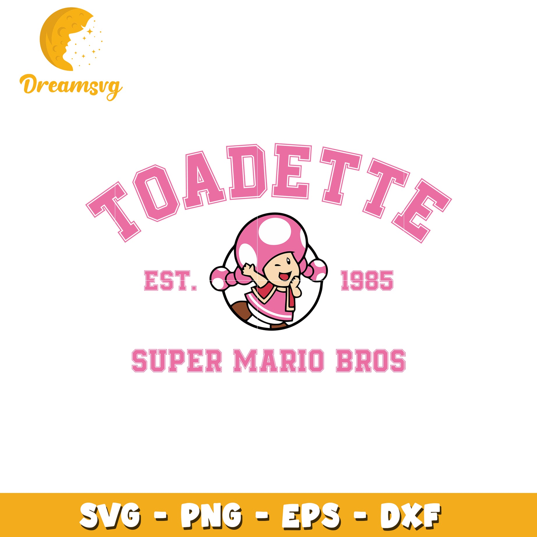 Toaddette SVG PNG EPS DXF Files Super Mario Bros