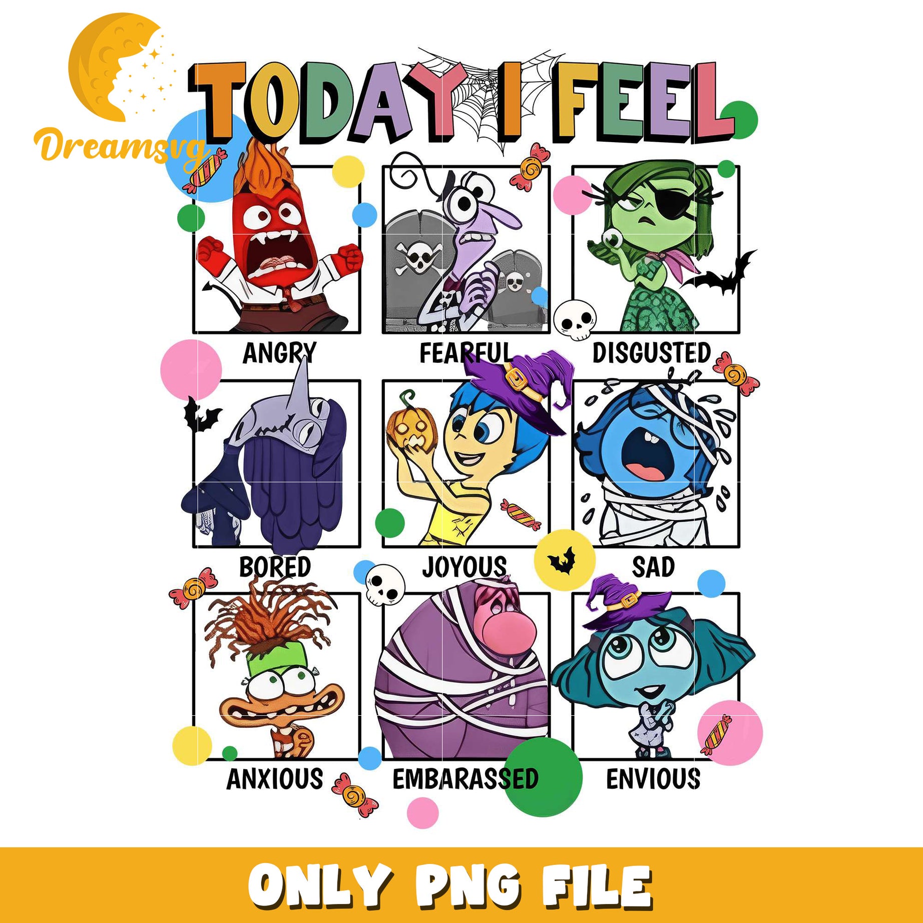 Today I Feel  Inside Out Halloween png, halloween design png, halloween time png